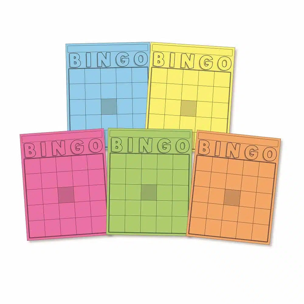 Blank Bingo Cards Set - 50-Piece Assorted Color Game Cards for Classroom, Party & Family Game Night - DIY Customizable Bingo Sheets for Kids & Adults