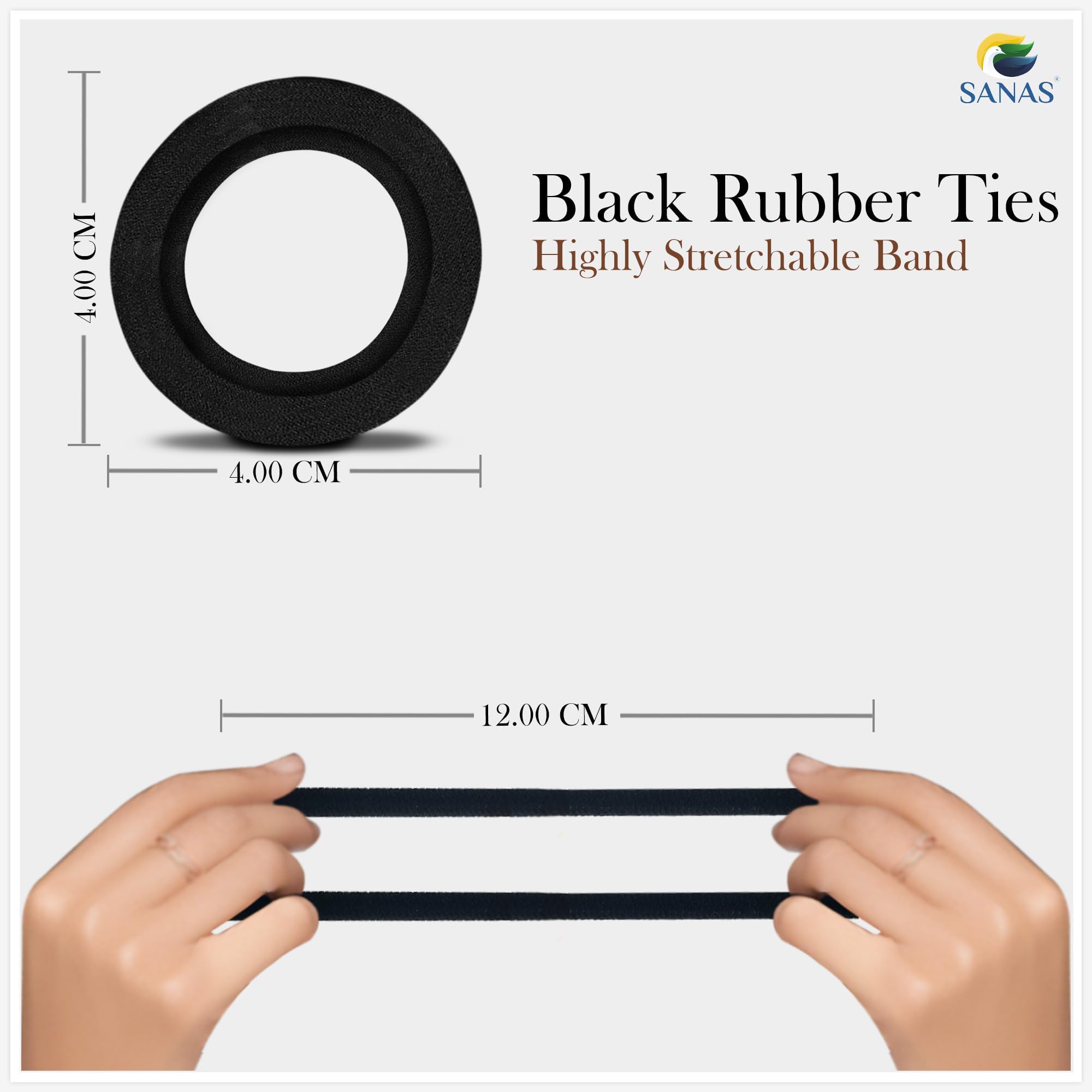 30Pcs Black Hair Rubber Bands for Women & Girls - Stylish Ponytail Hair Ties, Elastic Hair Bands for Daily Use, Workout, Office and School Hairstyles