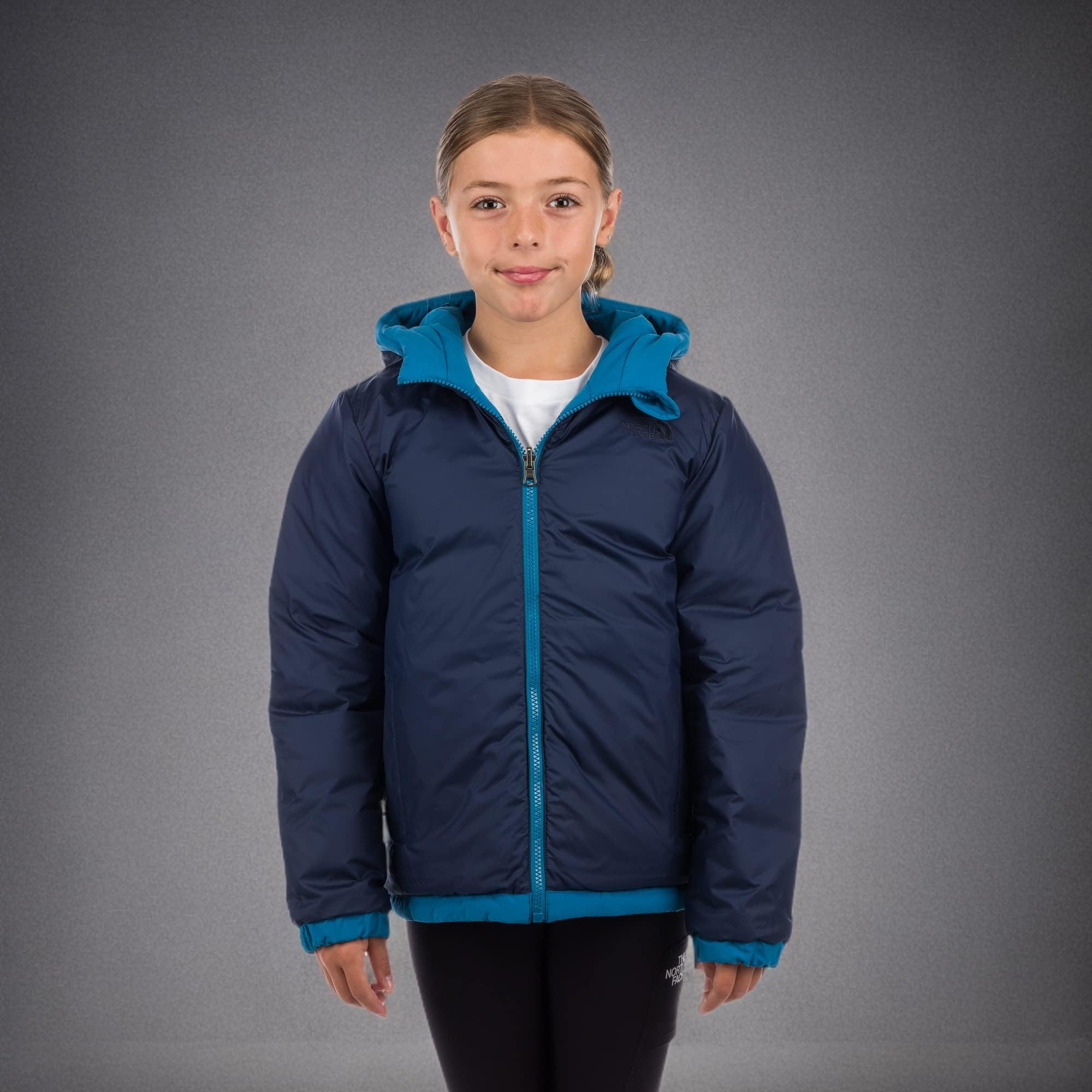 THE NORTH FACE Boys' Reversible Down Jacket - Waterproof Winter Coat for Kids | Banff Blue/Summit Navy | XS (6 Little Kid) | Outdoor Activities, Skiing, Snow Play & Cold Weather Protection