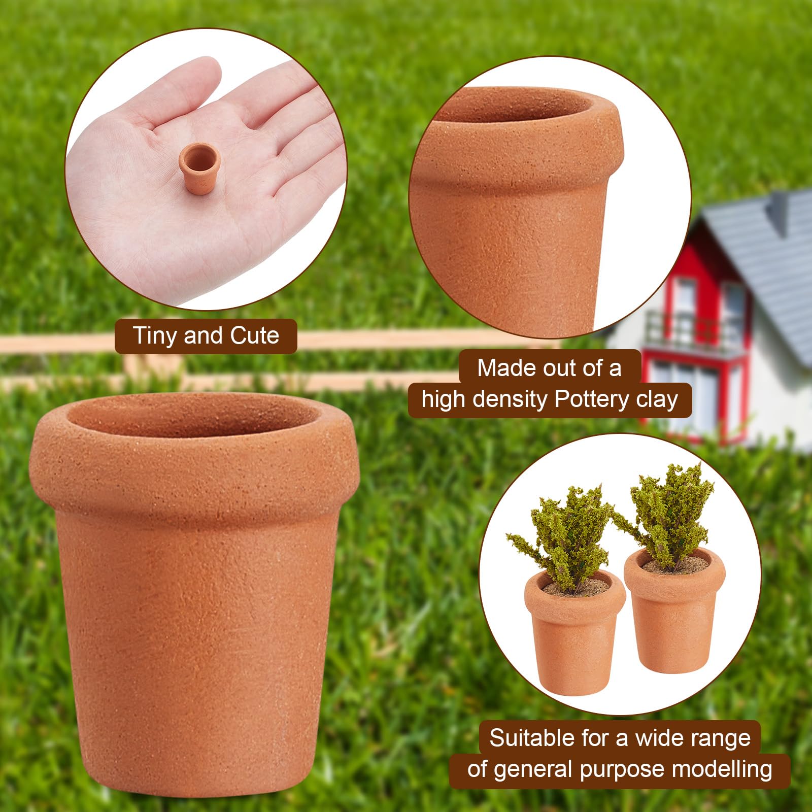 16 Pcs Mini Terracotta Clay Pots 0.6 Inch - Small Flower Pots for DIY Crafts, Dollhouse, Succulents, Air Plants | Perfect for Home Garden, Office Desk & Windowsill Decoration