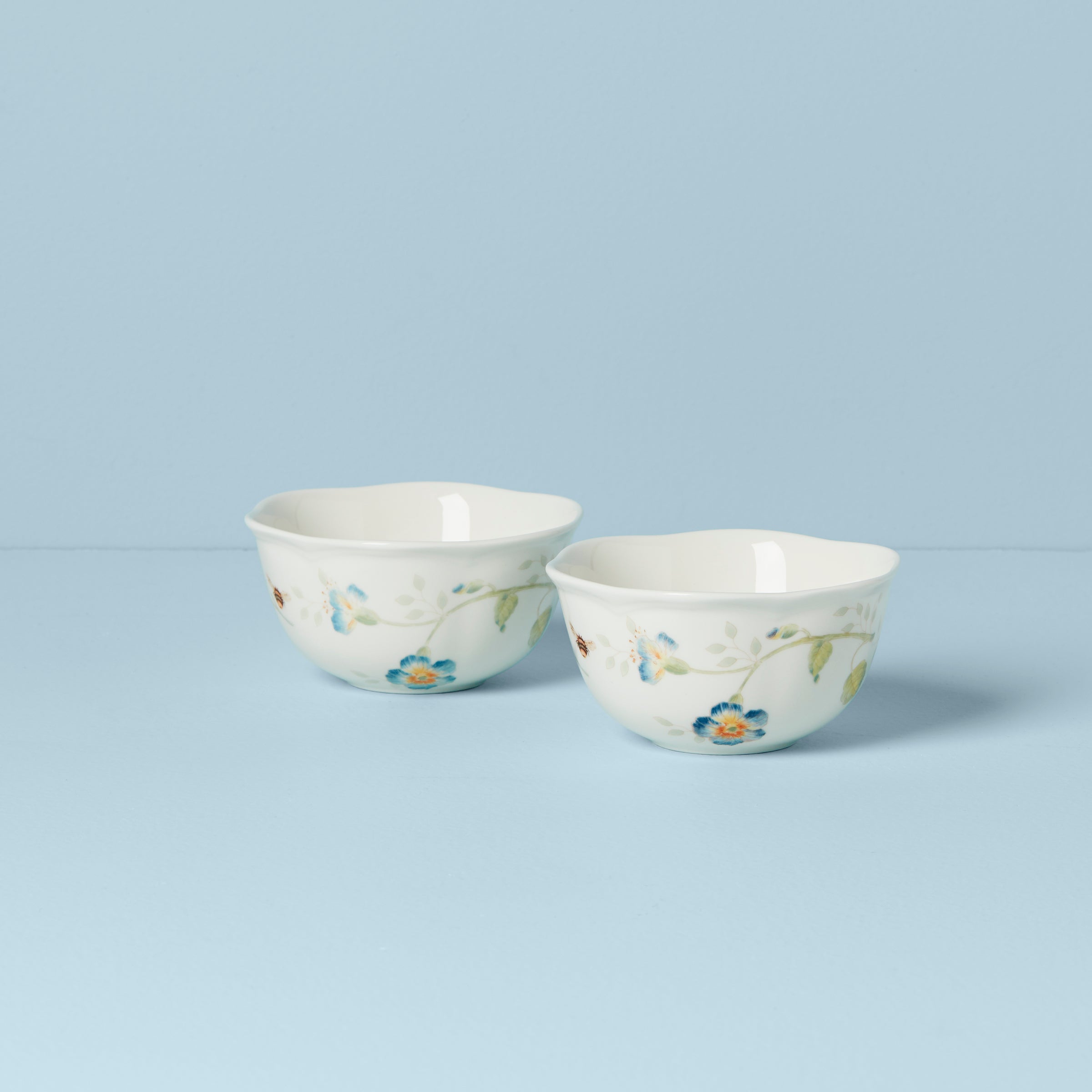 Butterfly Meadow 2-Piece Dessert Bowl Set - Elegant Porcelain Serving Bowls for Ice Cream, Pudding & Fruit - Perfect for Parties, Tea Time & Romantic Dinners