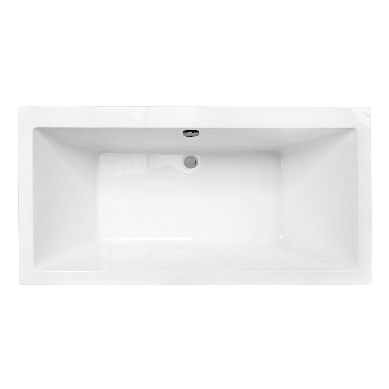 Aqua Eden 66 Inch Acrylic Freestanding Bathtub - Rectangular Double Ended Soaking Tub with Overflow Drain, Glossy White & Brushed Nickel Finish | Spa-Like Relaxation for Master Bathroom & Luxury Home Retreat