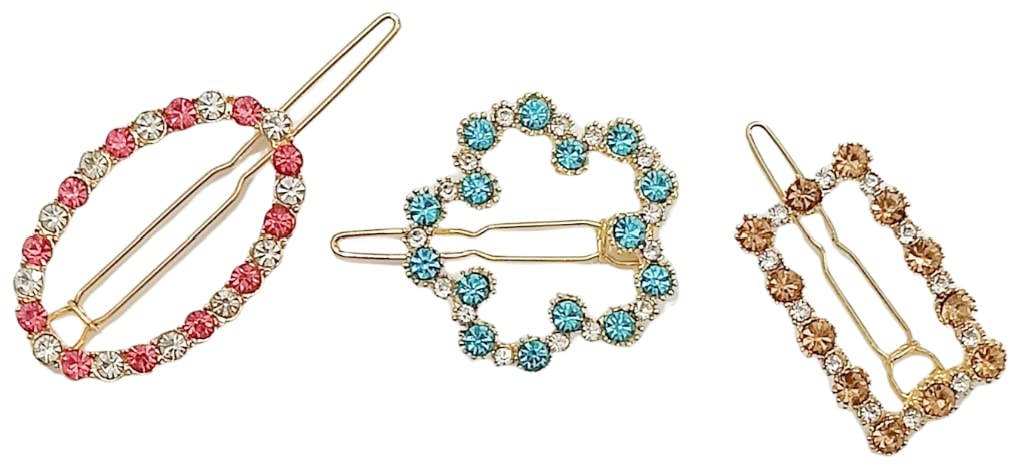ANNACREATIONS Women's Pearl Letter Hair Clips - Rhinestone Crystal Alphabet Hair Pins for Girls & Women (6-Piece Set, Lock Stone Design) - Perfect for Weddings, Parties, and Everyday Hair Styling