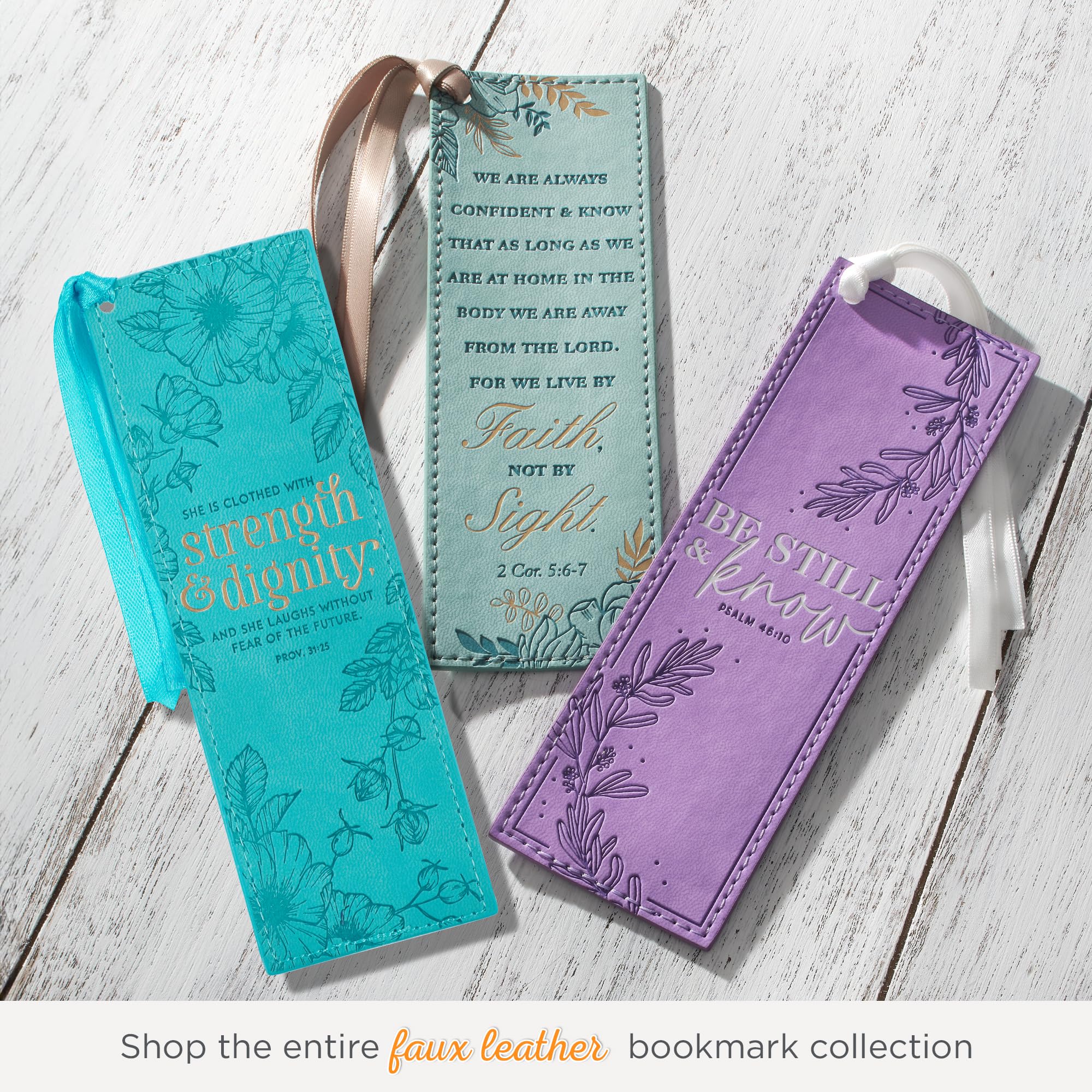 Christian Art Gifts Vegan Faux Leather Scripture Bookmark for Women - Proverbs 31:25 Inspirational Bible Verse (Strength and Dignity) | Heat-Debossed Faith-Based Reading Accessory with Tassel in Teal | Perfect for Bible Study, Church, Prayer Journals & Spiritual Gifts