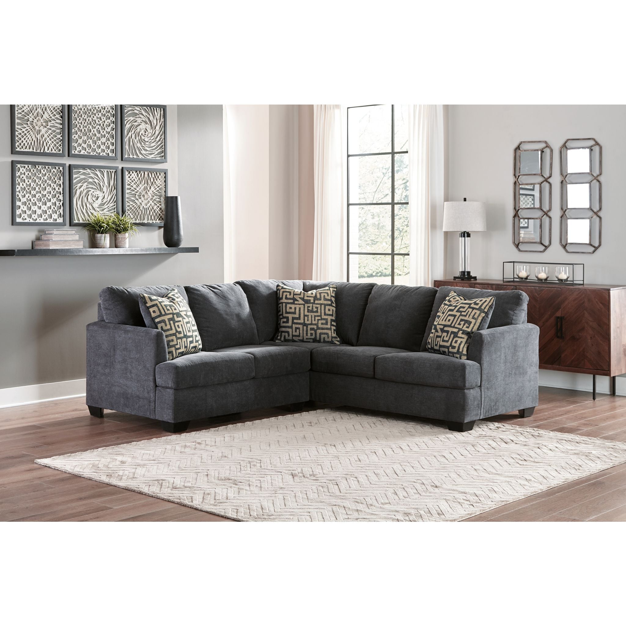 Ambrielle 2-Piece Sectional Sofa Set - Modern L-Shaped Couch for Living Room, Family Room & Small Spaces