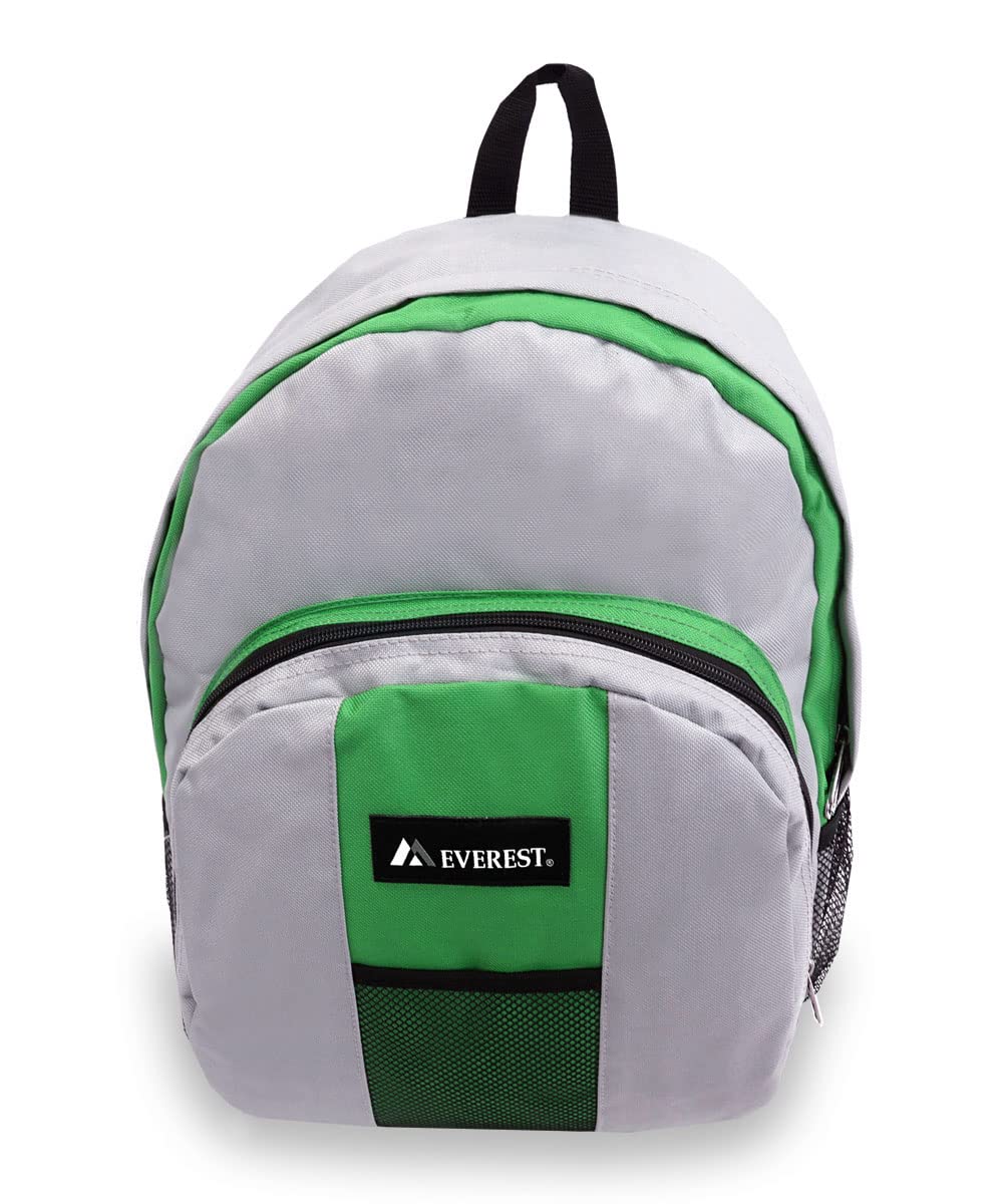 Everest Large Travel Backpack with Multiple Pockets - Durable Green/Gray Hiking Backpack for Men & Women - Perfect for Camping, Hiking, Air Travel and Outdoor Adventures