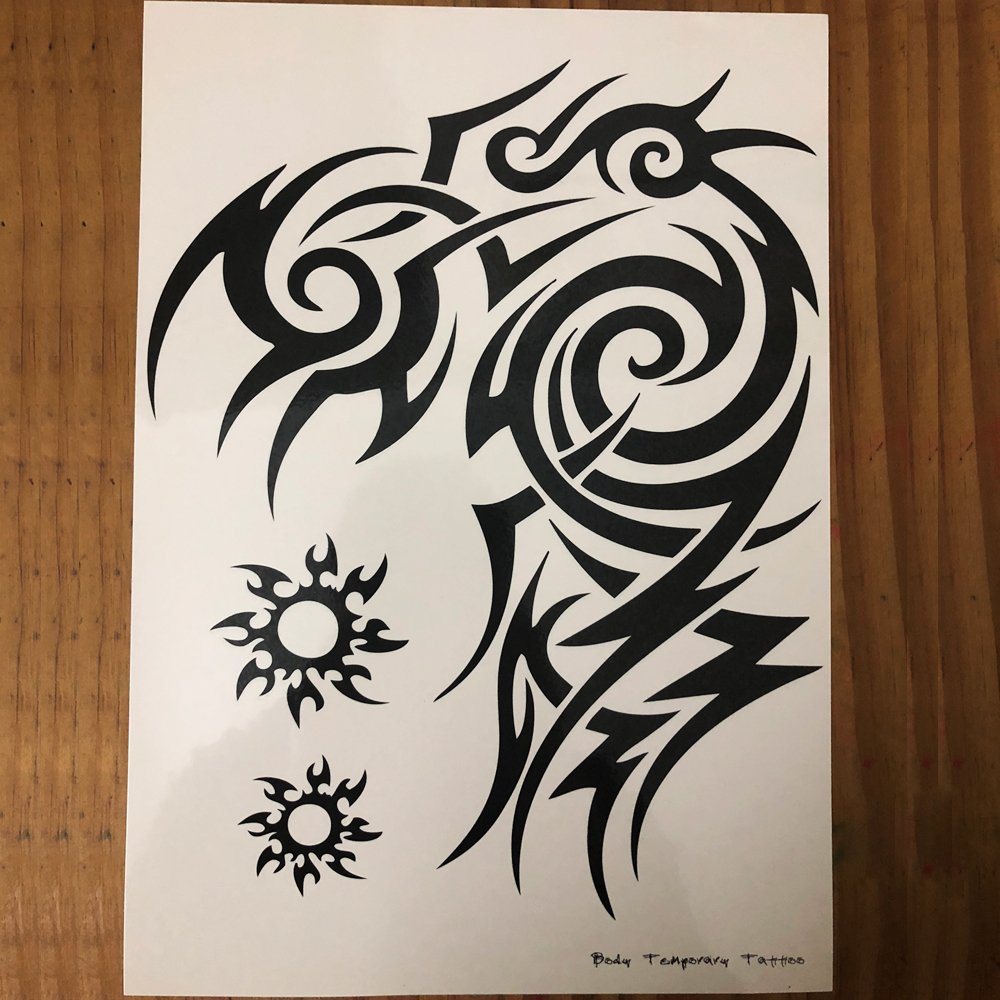 2 Pack Large Temporary Tattoos for Men - 8.27