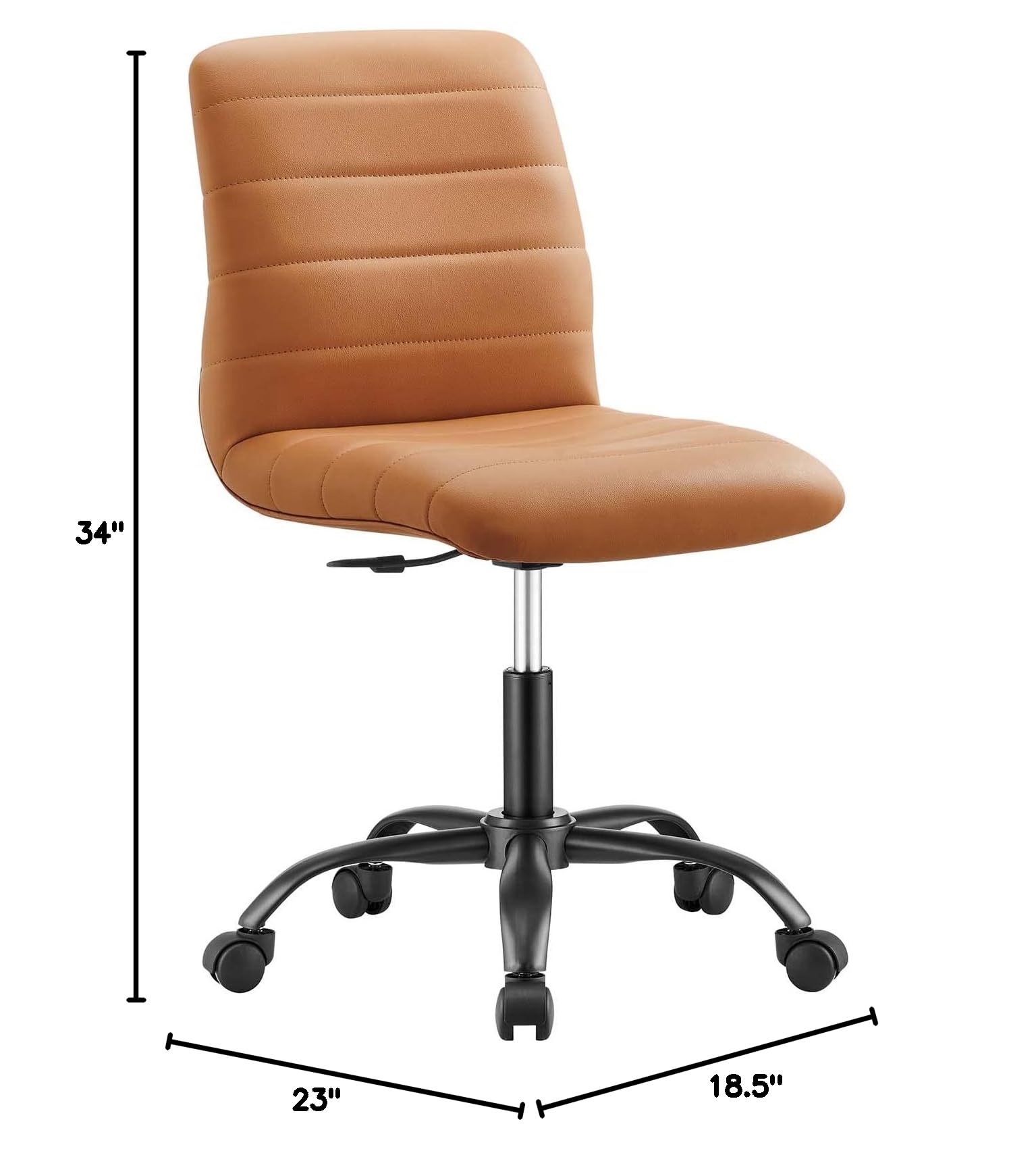 Modway Ripple Office Desk & Chair Set - Black & Tan for Home Workspace