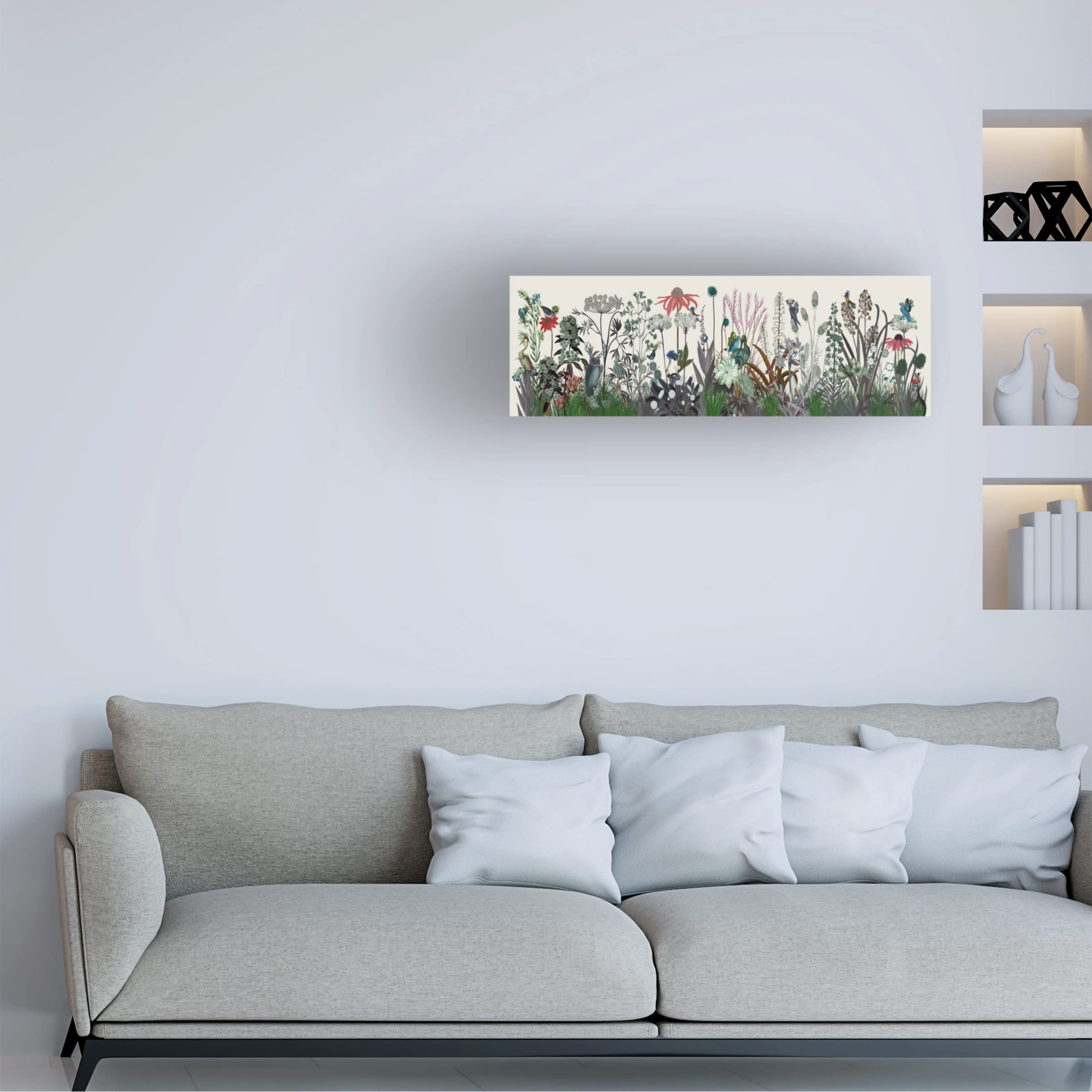 Fab Funky 'Wildflower Bloom' Canvas Wall Art Print - Modern Floral Home Decor for Living Room, Bedroom & Office
