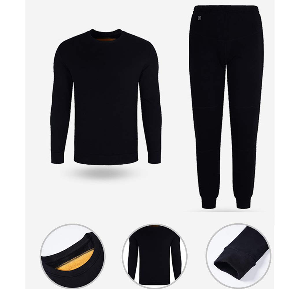 USB Electric Heated Thermal Underwear Set - Insulated Long Sleeve Shirt & Pants for Men/Women - Washable Winter Heating Clothes (Battery Not Included) - Perfect for Skiing, Hiking & Outdoor Activities in Cold Weather