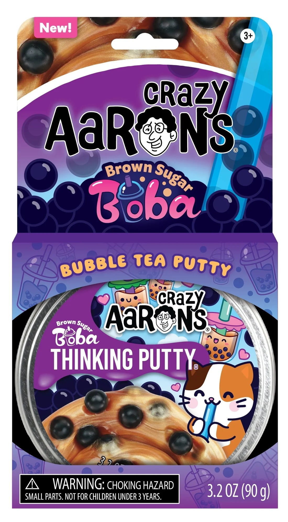 Crazy Aaron's Brown Sugar Boba Thinking Putty - Sensory Stress Relief & Fidget Toy for Adults & Kids - Perfect for Anxiety Relief, Office Desk, and Classroom Focus