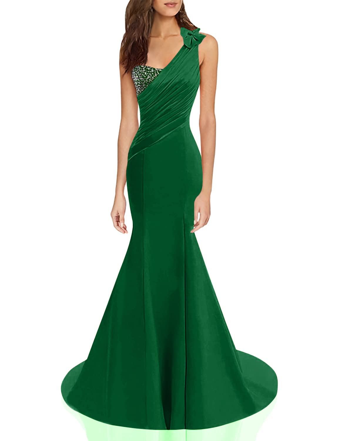 Elegant One Shoulder Satin Mermaid Prom Dress for Women - Lily Wedding 2020 Evening Ball Gown | Perfect for Formal Dances, Weddings & Special Occasions