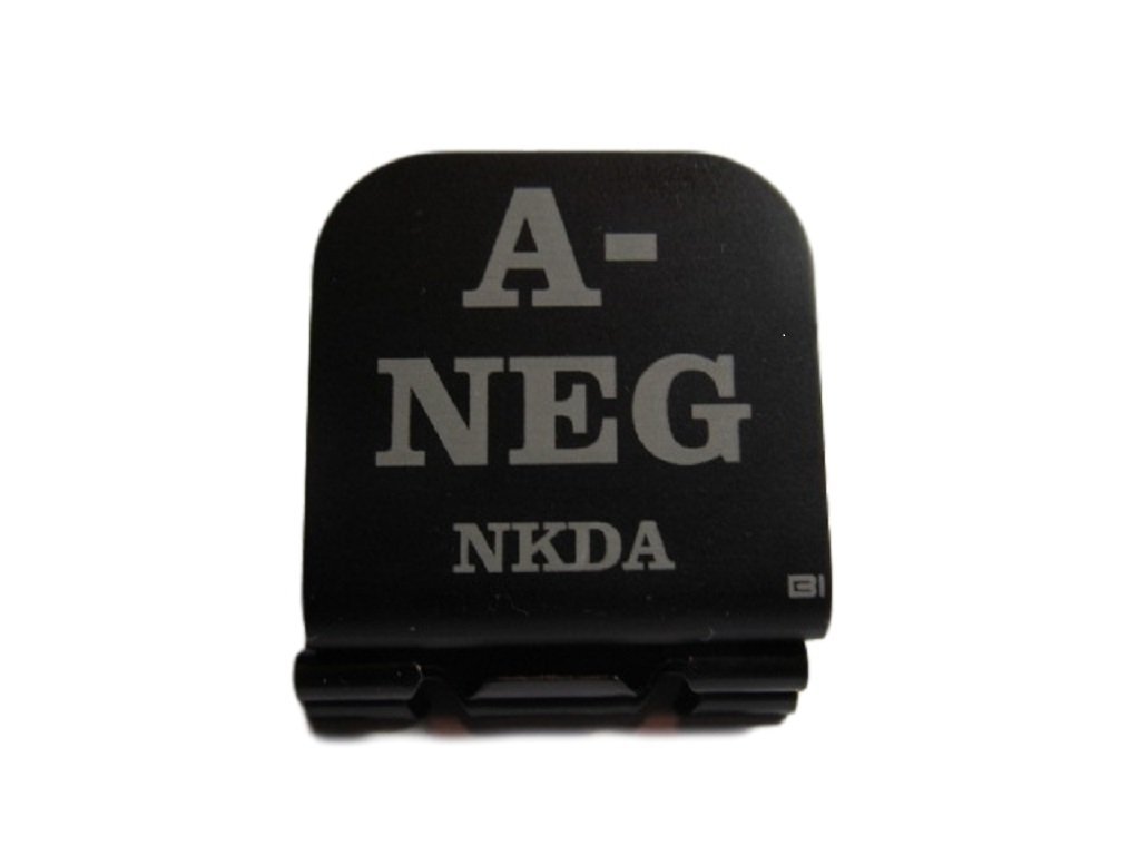 A-NEG Blood Type Laser Etched Hat Clip - Black Emergency Medical ID for First Responders & Outdoor Enthusiasts