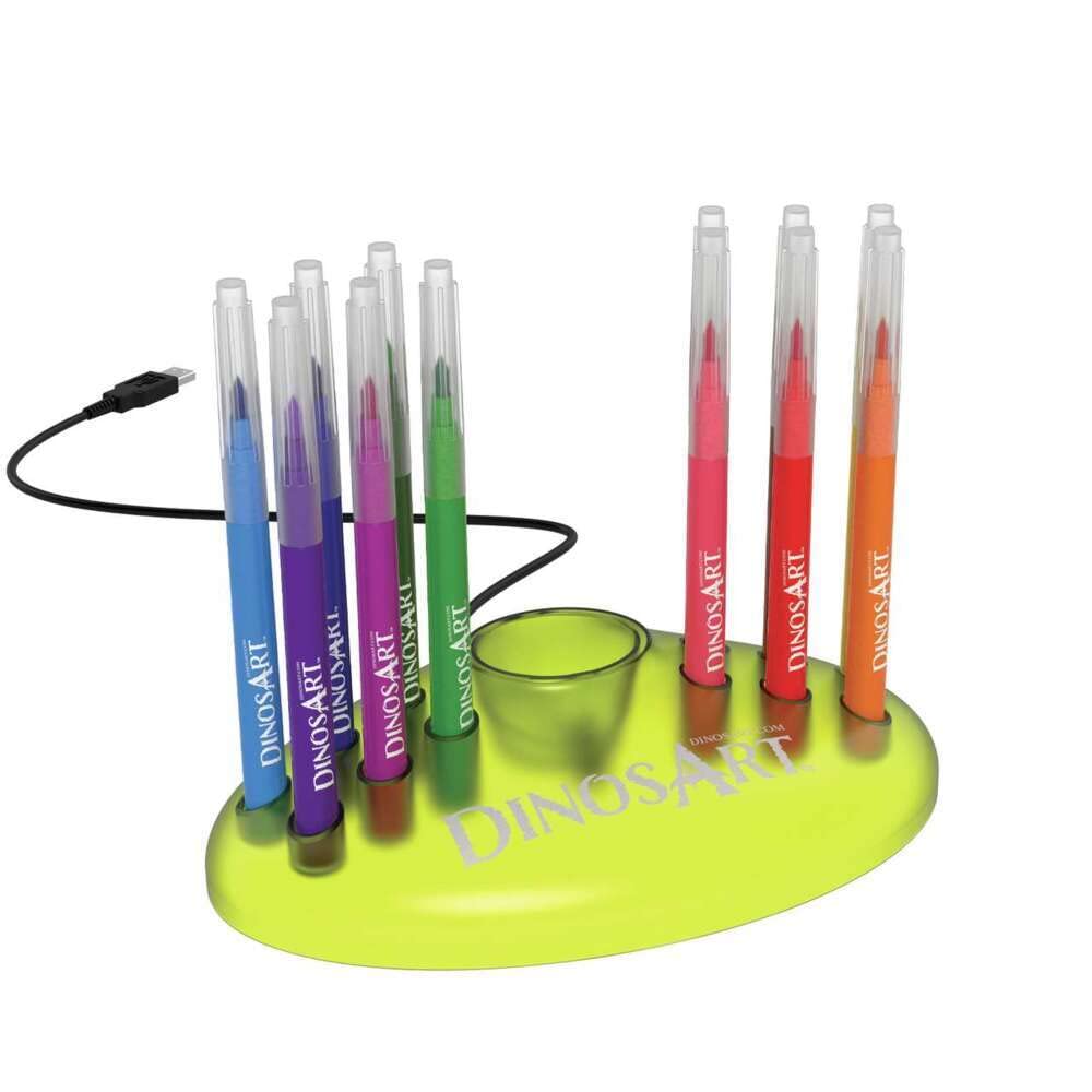 DinosArt Electric Spray Pen for Art & DIY Projects - Battery Operated Airbrush Kit for Painting, Crafting, and Nail Art - Perfect for Artists, Hobbyists & Beginners