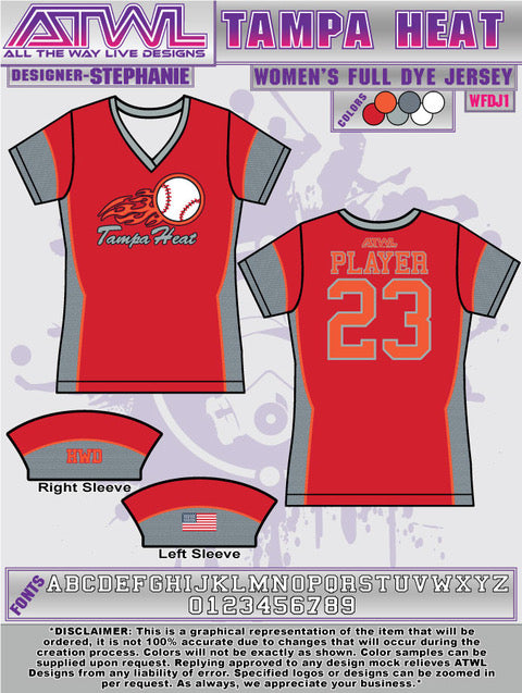 Tampa Heat Women's Full Dye Basketball Jersey – Breathable Mesh, Moisture-Wicking, Official NBA Style – Perfect for Games, Fan Gear, and Casual Wear