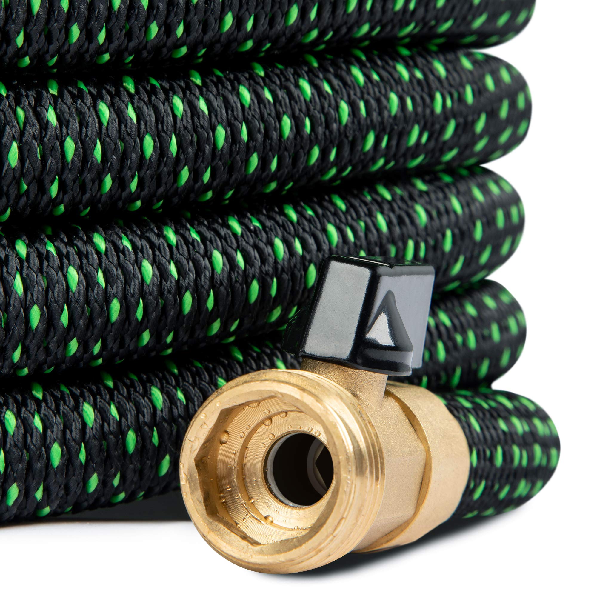 Expandable Garden Hose 25 to 75 Ft - Lightweight Flexible Water Hose with Triple Layer Latex Core - Compact Retractable Hose with Metal Nozzle & Holder - Perfect for Lawn, Garden, Patio & Car Washing