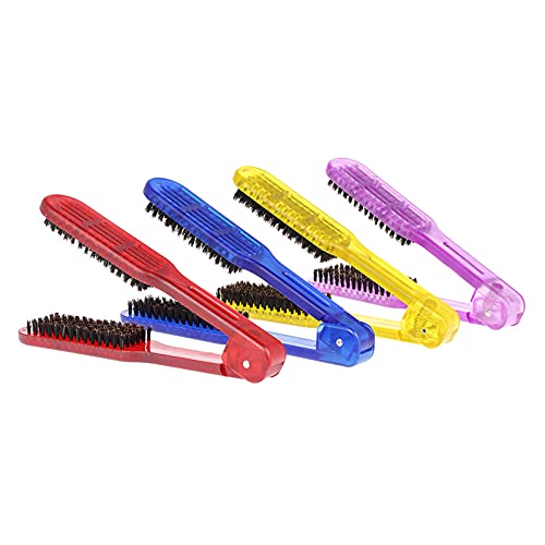 Professional V-Shape Hair Straightener Brush - Foldable Styling Comb for Salon & Home Use | Quick Heat-Up, Tangle-Free Hair Straightening Tool (Random Color) | Perfect for Travel, Daily Styling & Salon Treatments
