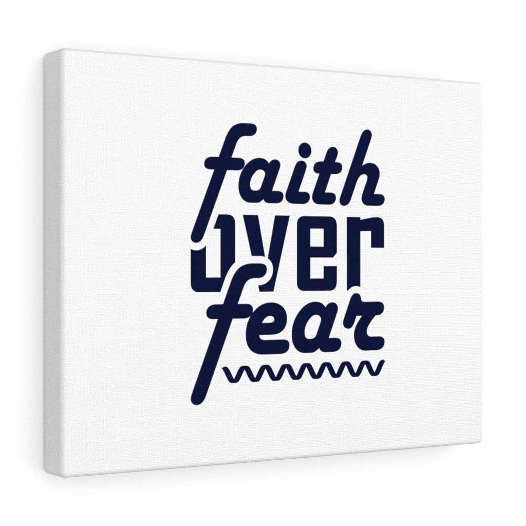 Faith Over Fear Christian Wall Art - Bible Verse Print with Scripture & Zigzag Design, Ready to Hang - Perfect for Home Decor, Church Gifts & Inspirational Office Wall Art