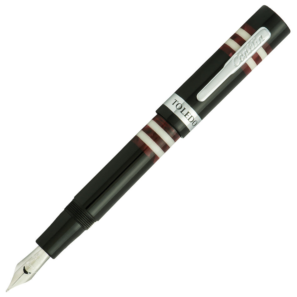Conklin Toledo Fountain Pen - Burgundy Red Classic Fine Nib Writing Instrument for Calligraphy, Journaling & Gifts