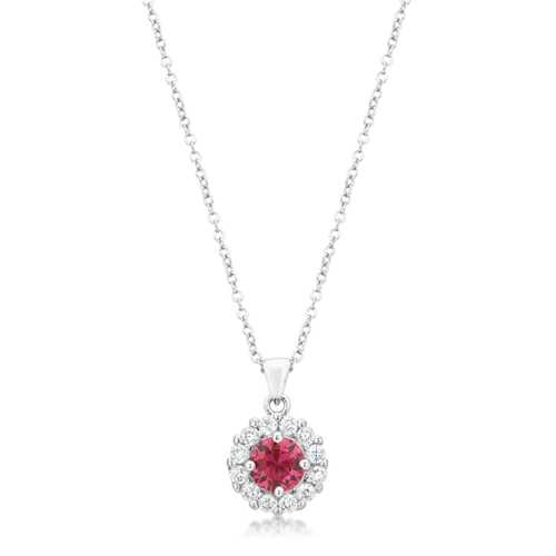 Bella Bridal Pendant Necklace in Pink - Elegant Rose Gold Plated Jewelry for Weddings, Anniversaries & Romantic Gifts