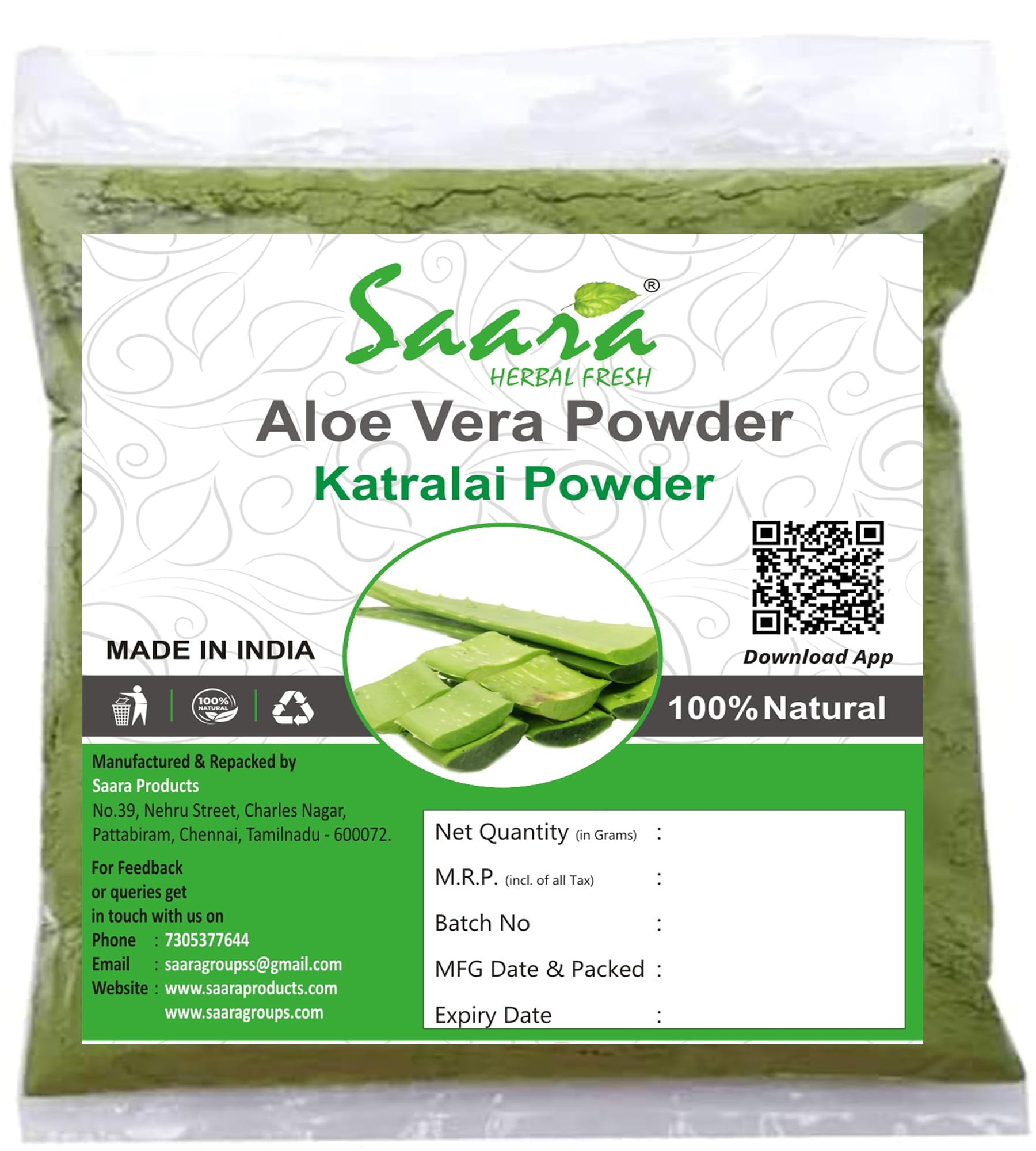 Organic Aloe Vera Powder 200g - Pure & Natural Aloe Barbadensis Extract for Skin Care, Hair Growth, Digestion & Detox - Perfect for Smoothies, Face Masks & DIY Beauty Products