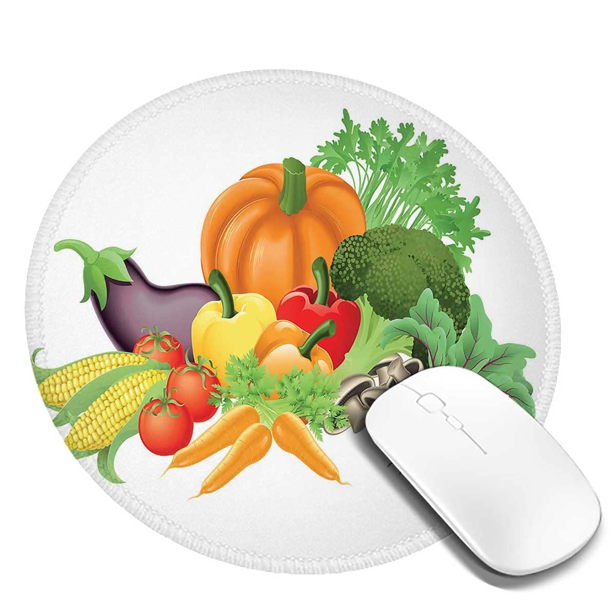 Non-Slip Round Mouse Pad for Laptop & Computer - 7.9x7.9 Inch Rubber Base Desk Mat with Cartoon Harvest Design, 2-Pack - Perfect for Office, Gaming & Home Workspace Accessories