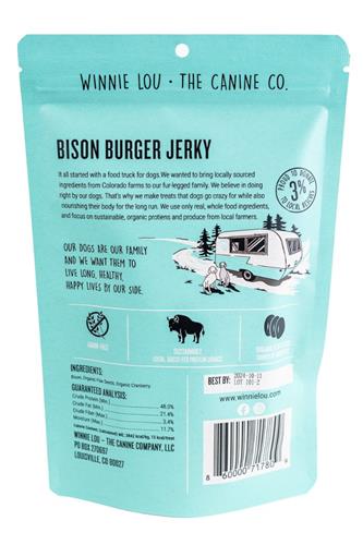Premium Bison Burger Jerky Dog Treats - All-Natural, High-Protein, Grain-Free - Perfect for Training, Rewards & Outdoor Adventures