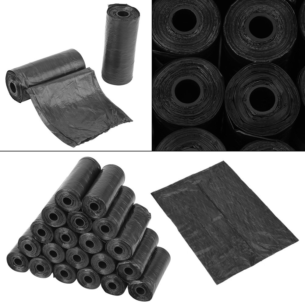 Eco-Friendly Unscented Dog Waste Bags for Poop Cleanup - Biodegradable Pet Waste Disposal Bags (Black) - Perfect for Park Walks, Backyard Cleanup & Travel with Your Dog