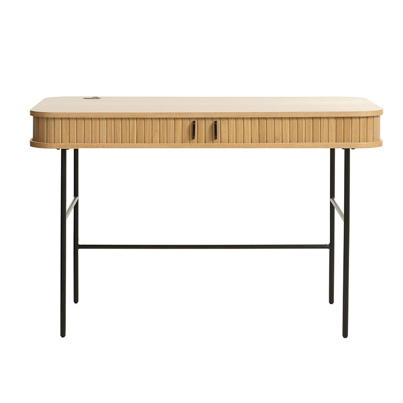 NOLA 47-Inch Study Desk - Solid Oak Wood Writing Desk for Home Office, Dorm Room, or Study Space - Perfect for Remote Work and Online Learning