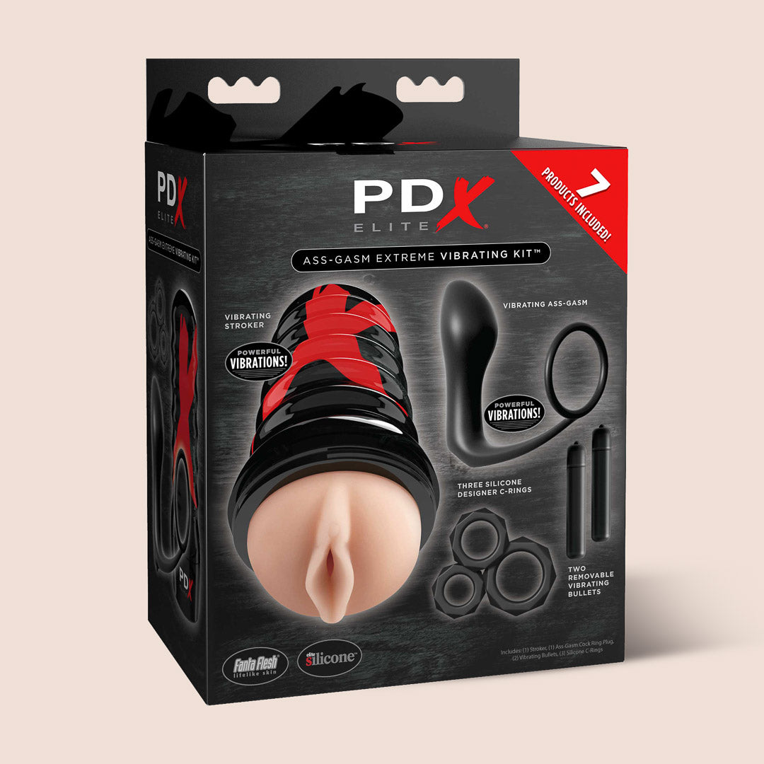 PDX Elite Ass Gasm Extreme Vibrating Kit - Powerful Adult Pleasure Toy for Men & Women - Perfect for Couples Play, Solo Use & Sensual Exploration