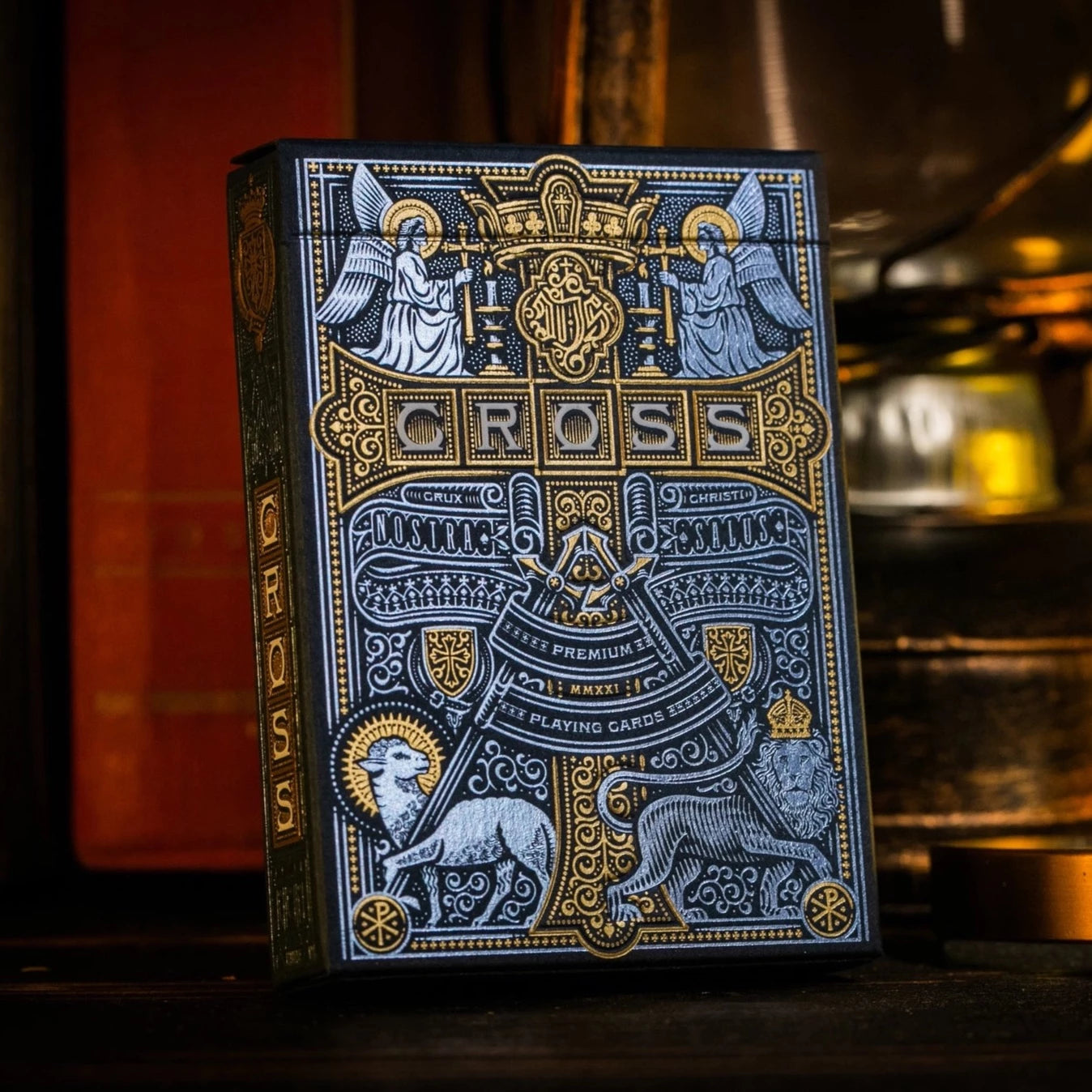 Blue Gilded Admiral Angels Cross Playing Cards - Limited Edition 1 of 150 - Perfect for Collectors, Magic Tricks & Card Games