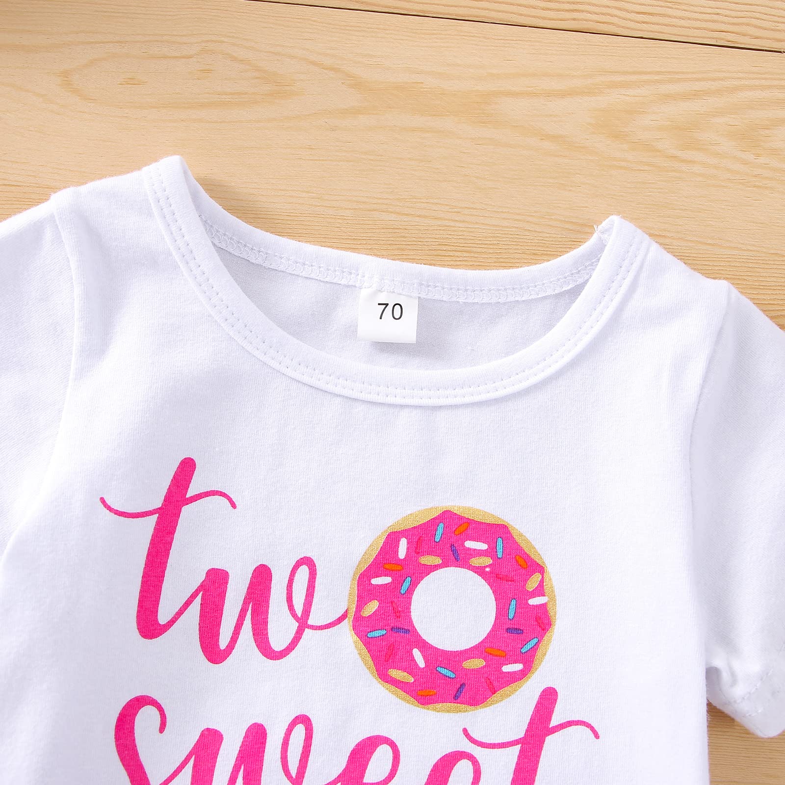 Adorable Newborn Baby Girls Pink Striped Tutu Dress & Headband 2Pcs Set - First Birthday Outfit, Casual Donut Print Skirt & Matching Headband | Perfect for Photoshoots, Birthday Parties & Special Occasions