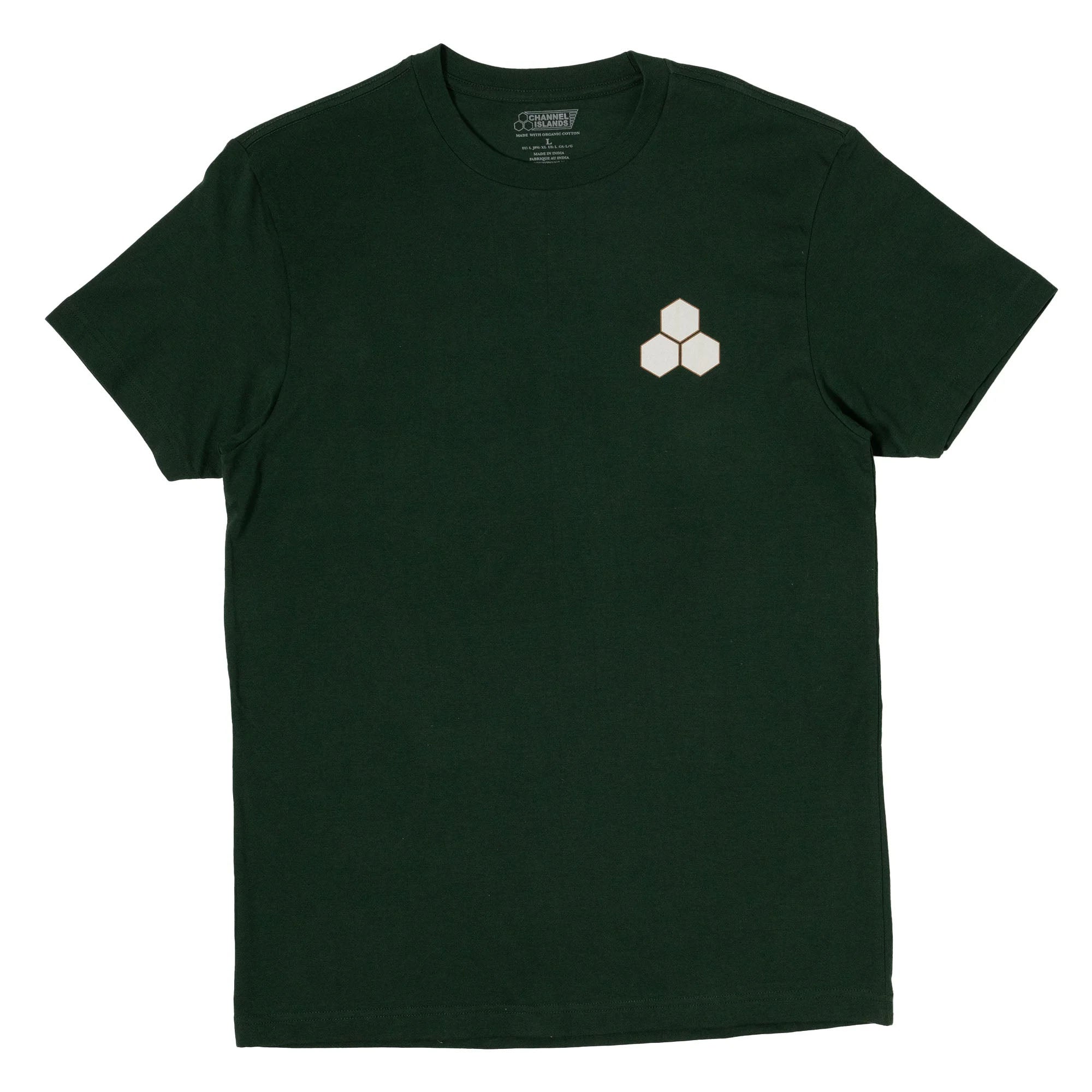 Channel Islands Two-Tone Hex Men's Short Sleeve T-Shirt - Forest Green for Casual Wear & Outdoor Activities