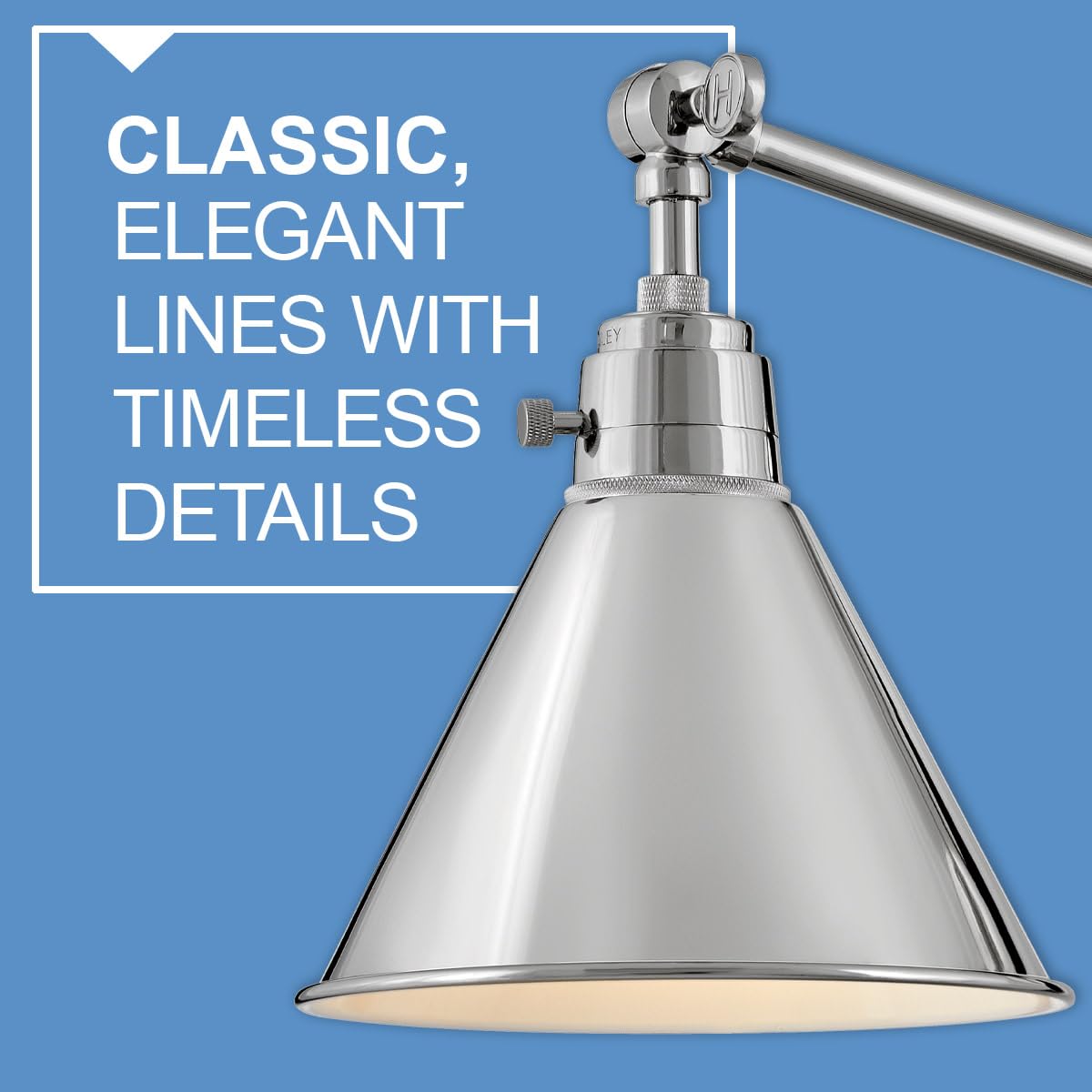 Hinkley Arti 3690HB-CL Medium Articulating Single Light Wall Sconce with On/Off Switch - Adjustable Brass Wall Lamp with Removable Fabric Cord & Clear Glass Shade - Perfect for Bedroom, Hallway, and Living Room Lighting