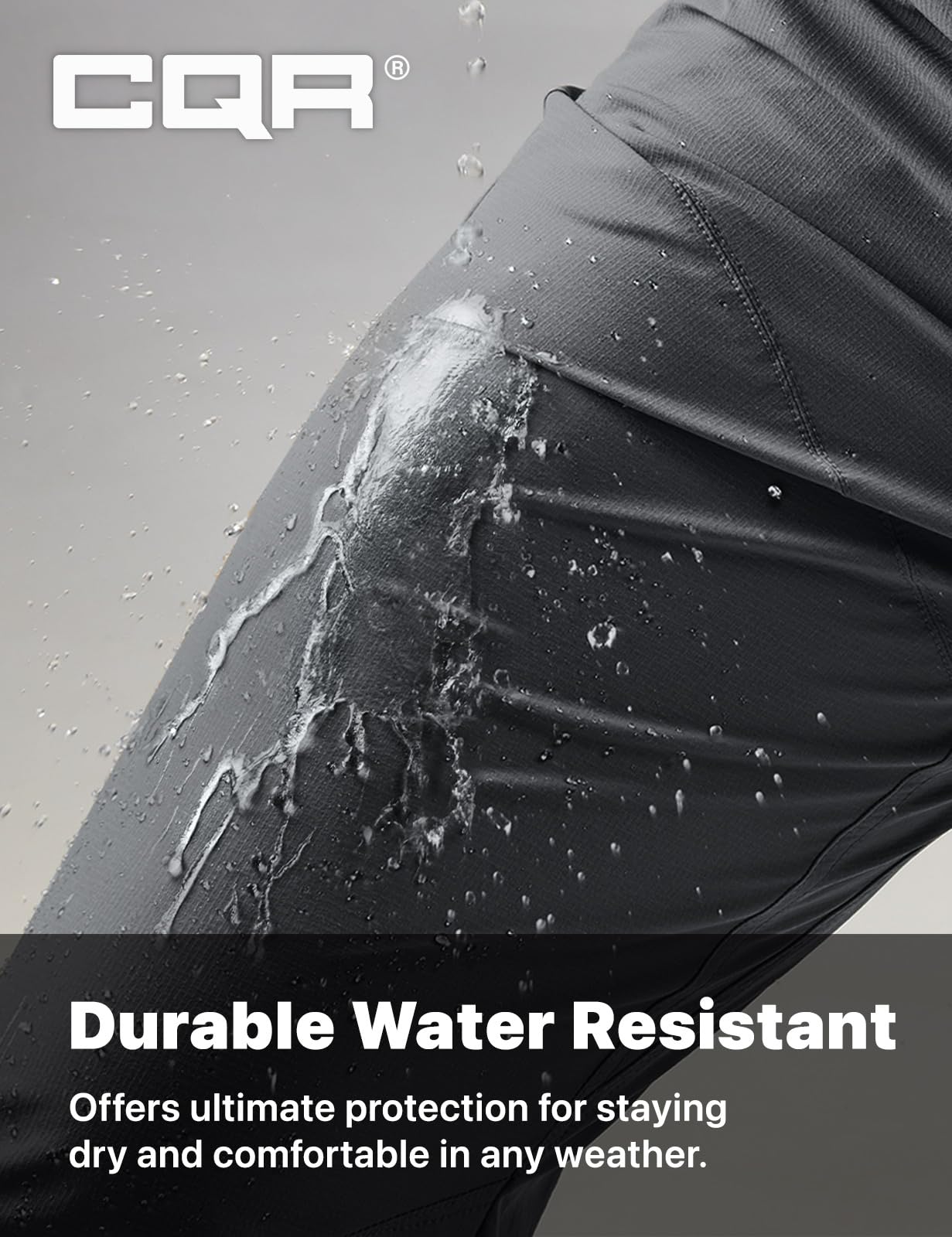 CQR Men's Quick Dry Lightweight Stretch Cargo Pants - Water Resistant Straight Fit Utility Work Pants for Hiking, Camping & Outdoor Activities