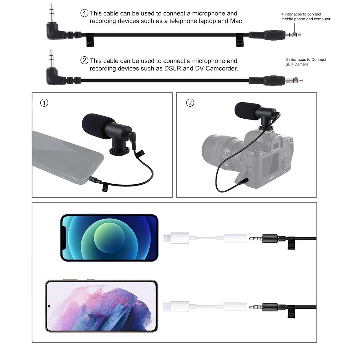 PULUZ Smartphone Video Microphone Kit with Ring Light - Phone Holder & Adjustable Tripod for Vertical/Horizontal Shooting - Professional Vlogging Kit for iPhone, Samsung Galaxy, Huawei (Perfect for YouTube, TikTok, Live Streaming & Content Creation)