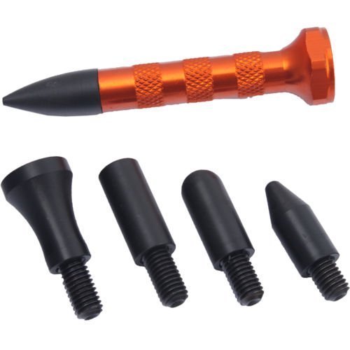 5-Piece Dent Removal Tool Kit with Plastic Tip - Tap Down Tool for High Points & Dent Lifting - Auto Body Repair, DIY Car Dent Fix, Metal Panel Restoration - Perfect for Mechanics & Home Use