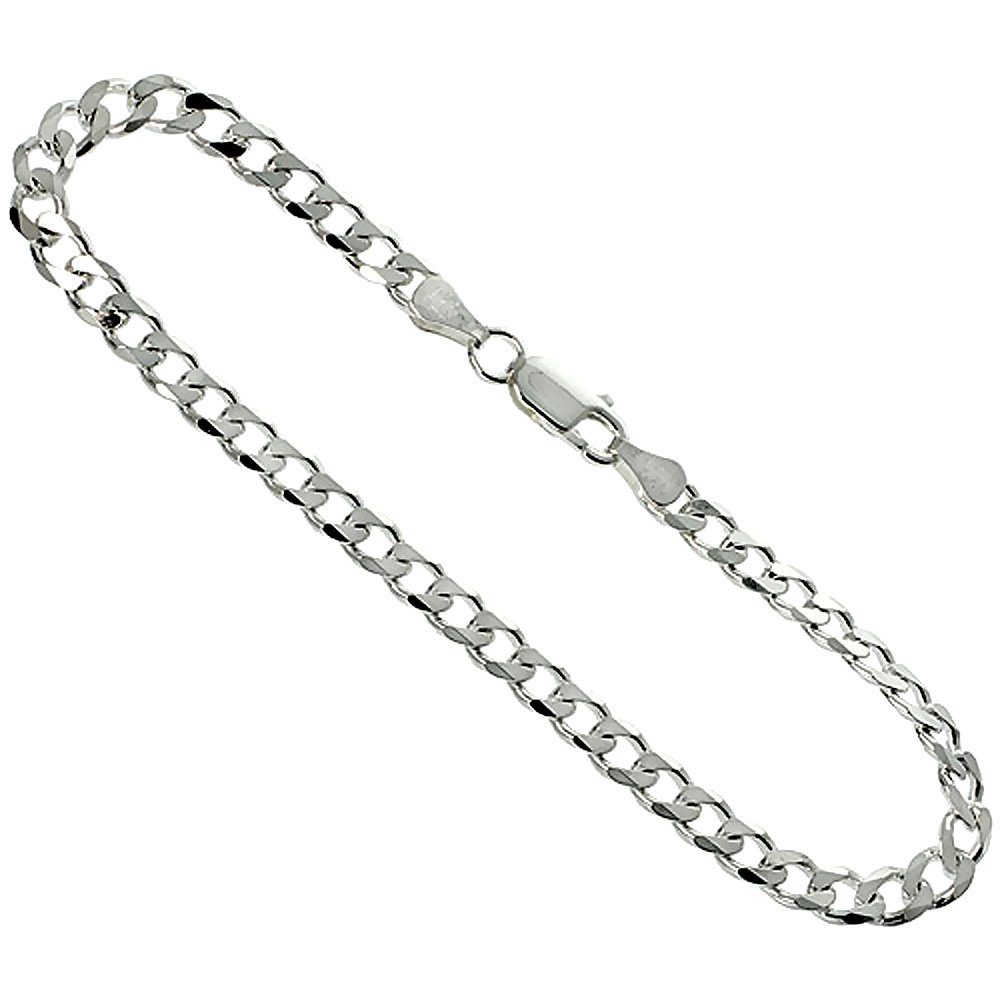 Sterling Silver 5.5mm Curb Cuban Link Chain Necklace & Bracelet Set for Men & Women - Nickel Free, Beveled Edges, Italy Crafted (7-30 Inch) - Perfect for Gifts, Weddings & Everyday Fashion Accessories