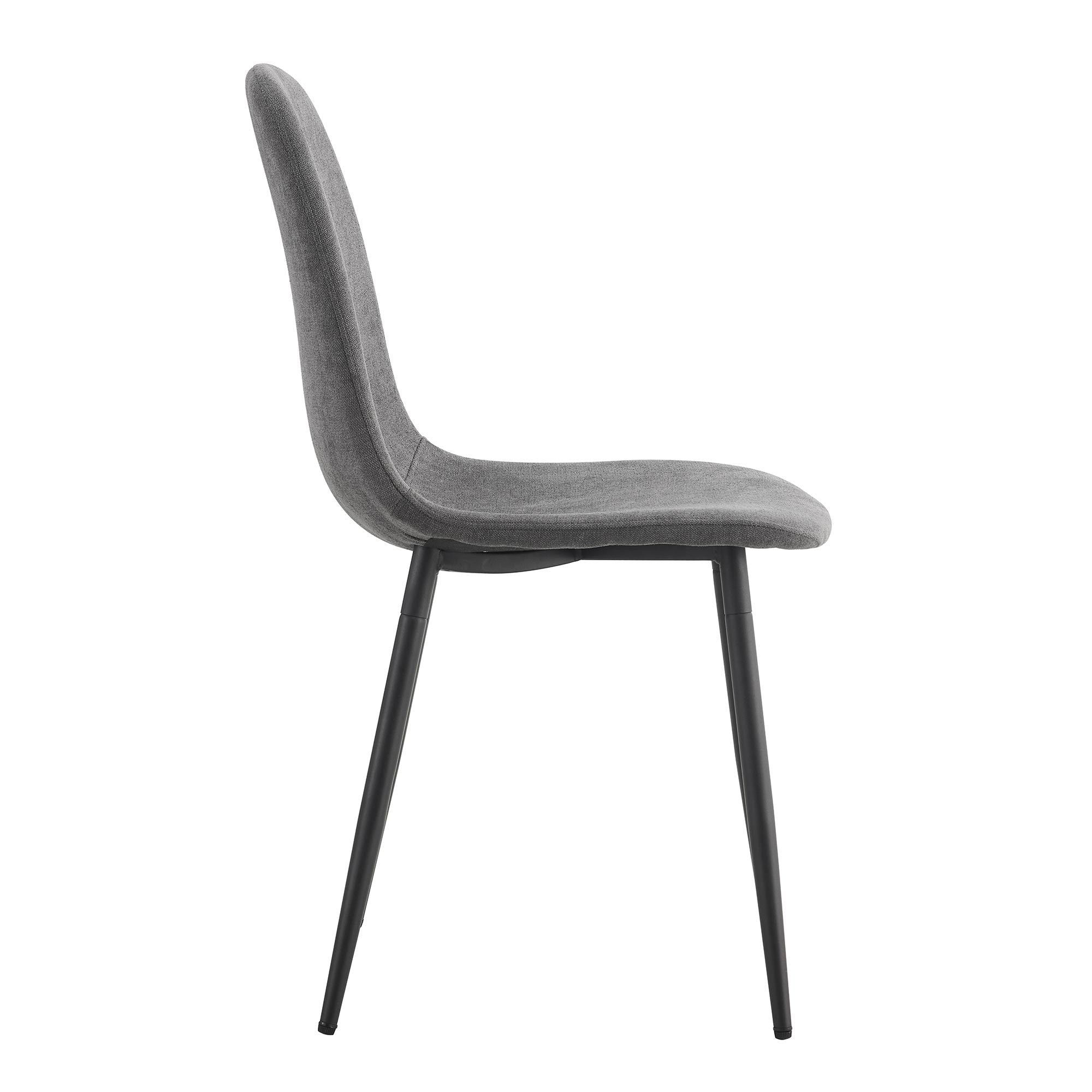 Premium 6-Piece Dark Gray Linen Cotton Dining Chair Set - Comfortable Integrated Seat & Backrest, Modern Home Decor for Kitchen, Dining Room & Office