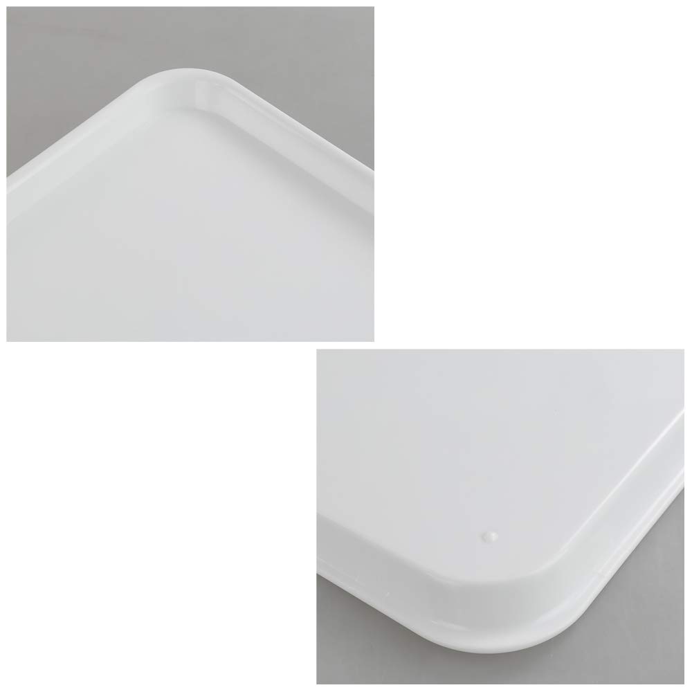 6-Pack White Plastic Fast Food Serving Trays - Durable & Lightweight for Restaurants, Cafes, and Catering Events