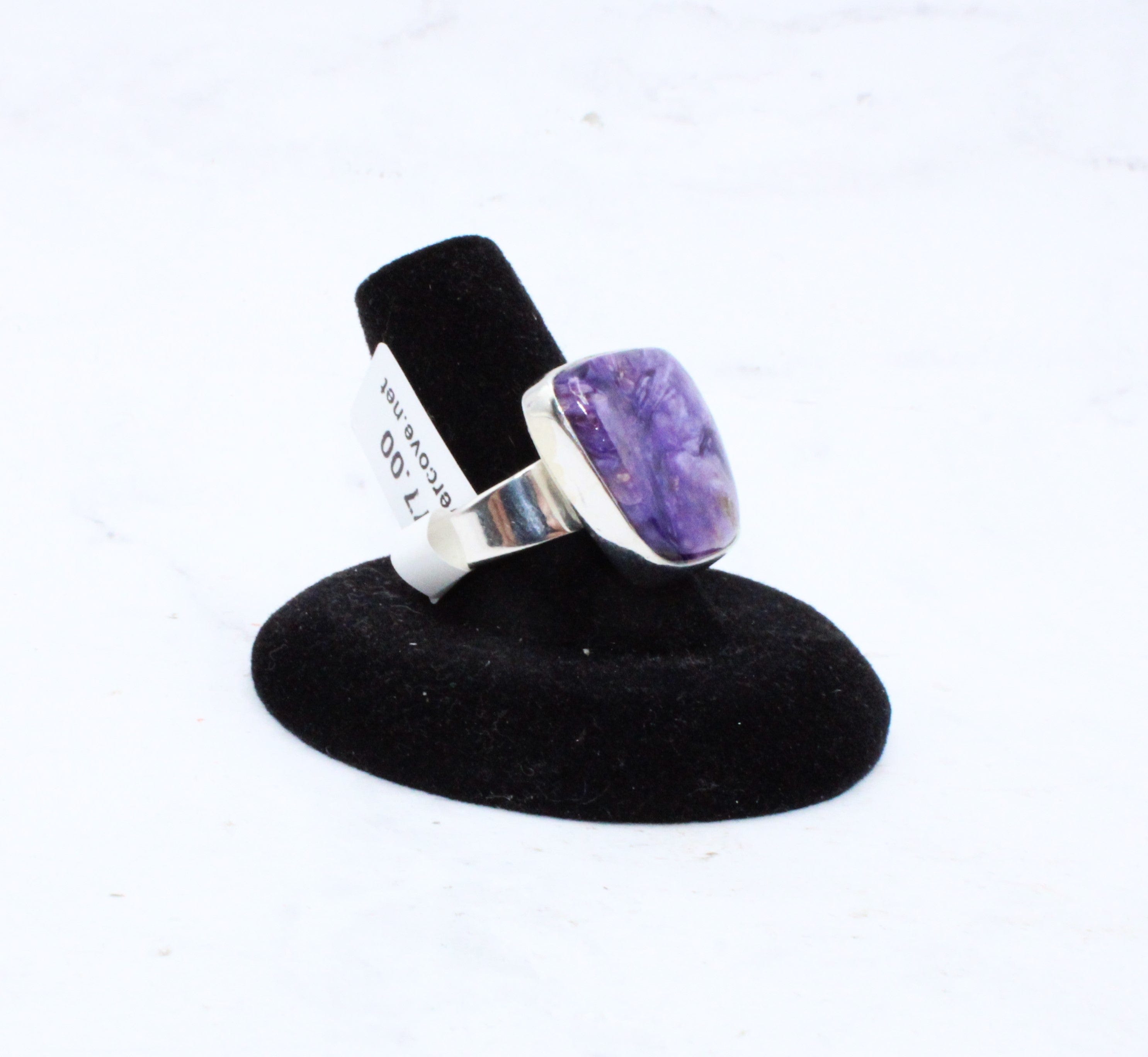 Charoite Gemstone Ring - Size 8.5 - Handmade Silver Jewelry for Women - Perfect for Spiritual Healing & Elegant Occasions