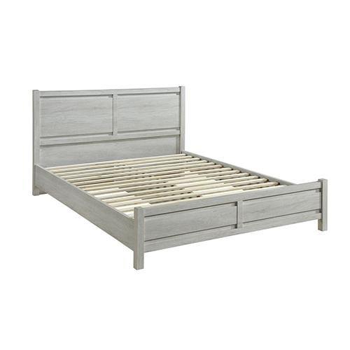 White Ash Cielo Wooden Queen Bed Frame - Solid Wood Bed Frame for Master Bedroom, Guest Room & Modern Home Decor