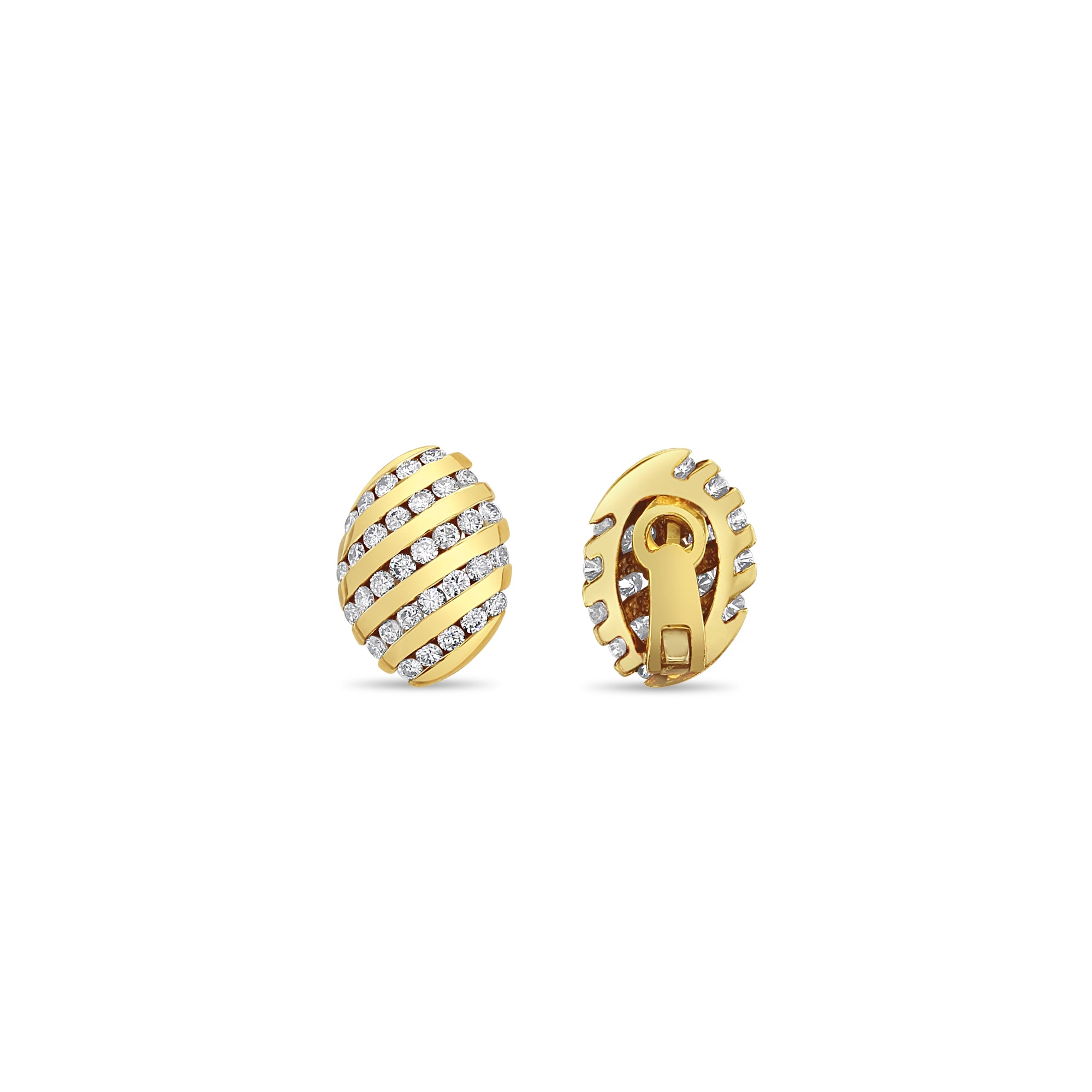 Elegant Oval Diamond Clip-On Earrings for Women – Perfect for Weddings, Parties & Special Occasions