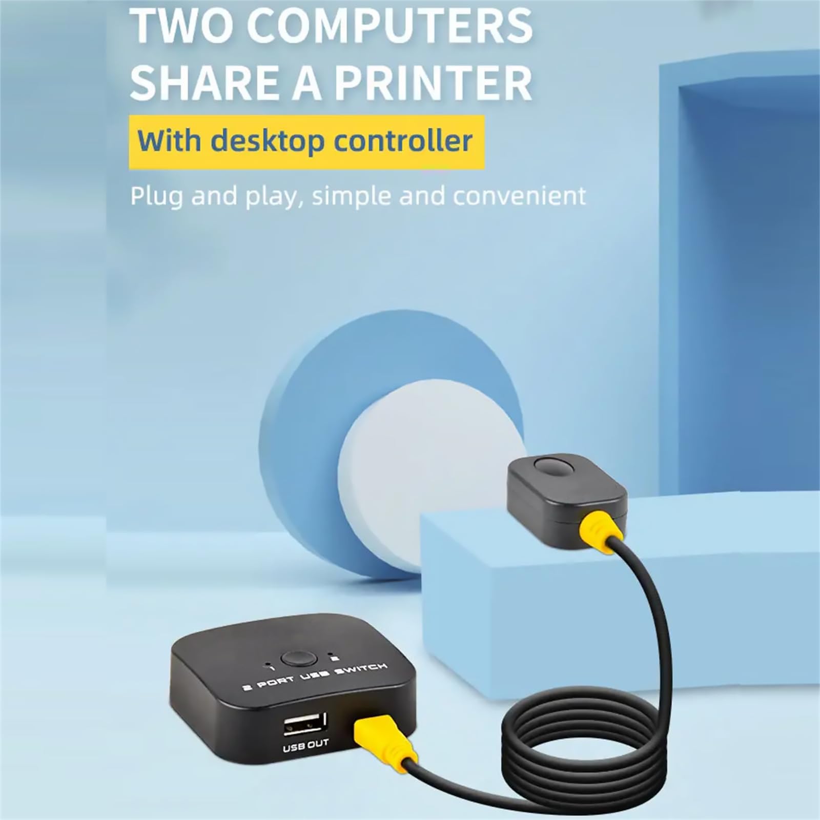TECKEEN 2x1 Dual Monitor Switch - USB 2.0 KVM Switch for Keyboard, Mouse & Printer Sharing - Desktop Controller for Dual Screen Setup | Perfect for Home Office, Gaming & Multi-Tasking Workspaces