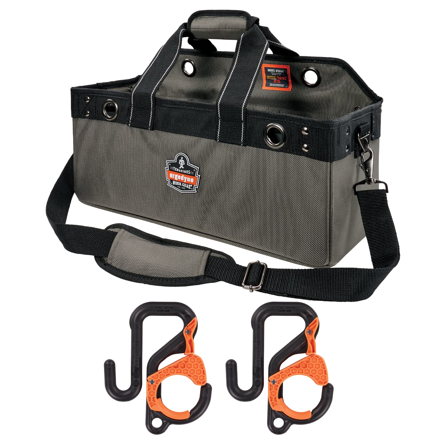 Ergodyne Arsenal 5846 Heavy Duty Bucket Truck Tool Bag with Locking Aerial Bucket Hooks - Durable Utility Pouch for Electricians & Linemen Working at Heights