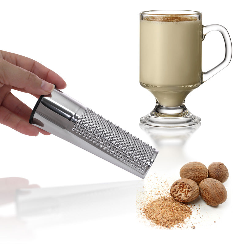 Premium BarConic® Stainless Steel Nutmeg Grater - Microplane Zester for Fresh Spices - Perfect for Baking, Cooking & Cocktail Garnishing