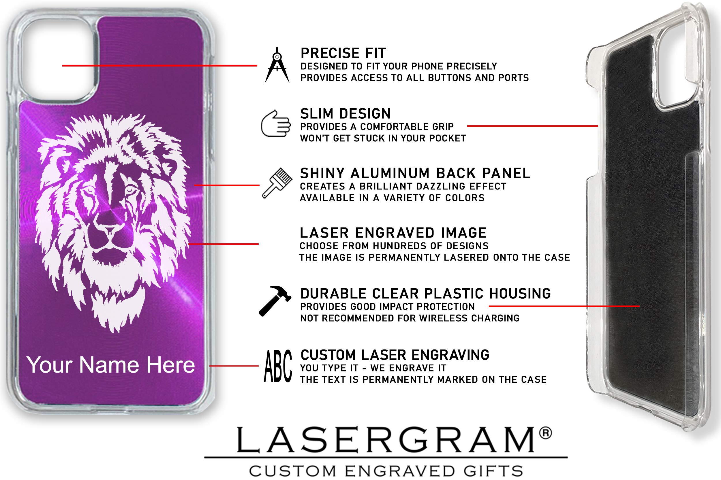 Personalized Engraved iPhone 11 Pro Case - Purple, In Loving Memory Gift, Slim Protective Cover for Daily Use & Special Occasions