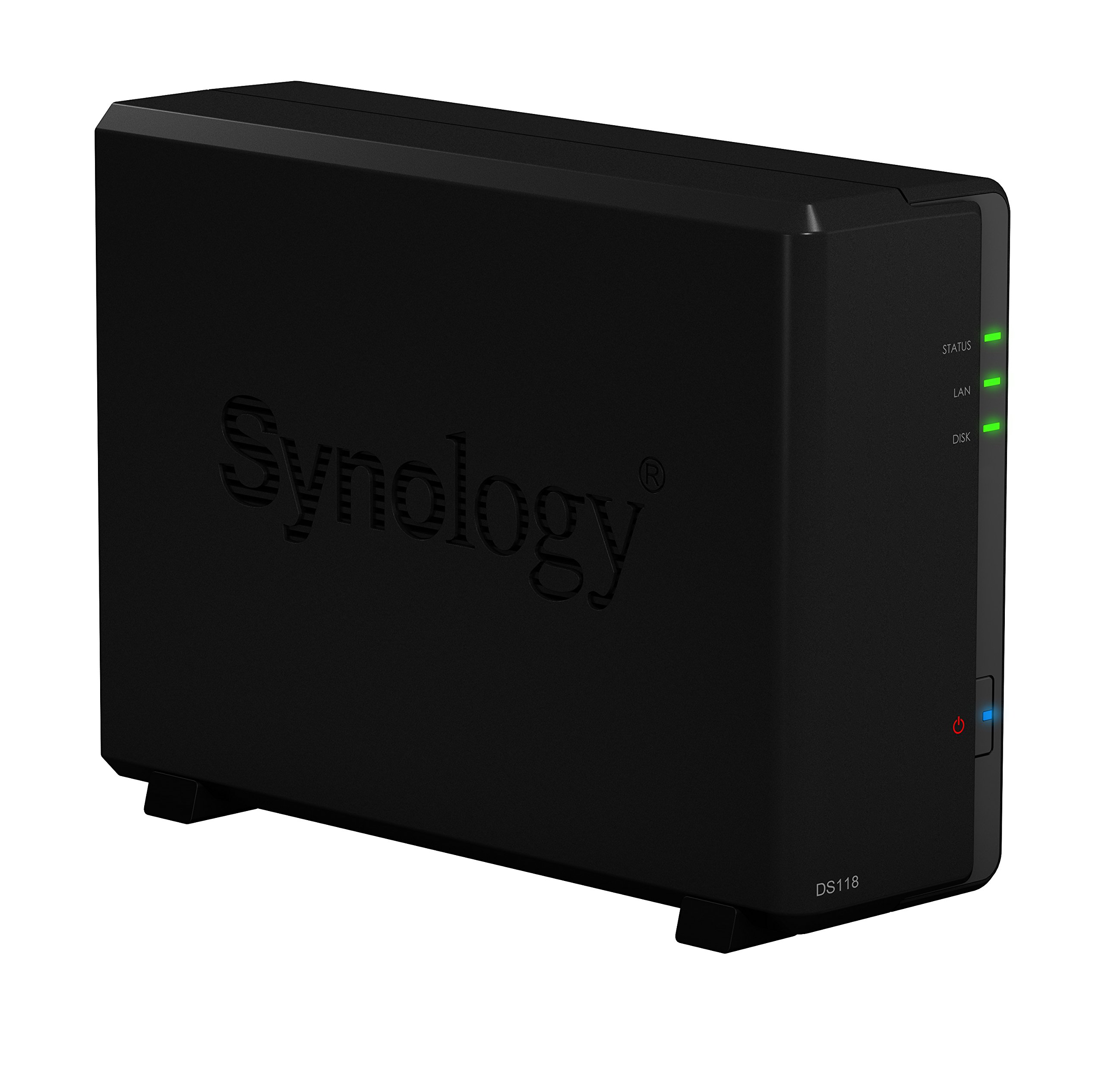 Synology DS118 1-Bay Desktop NAS Storage Enclosure - High-Performance Network Attached Storage for Home & Small Office Data Backup, Media Streaming & File Sharing