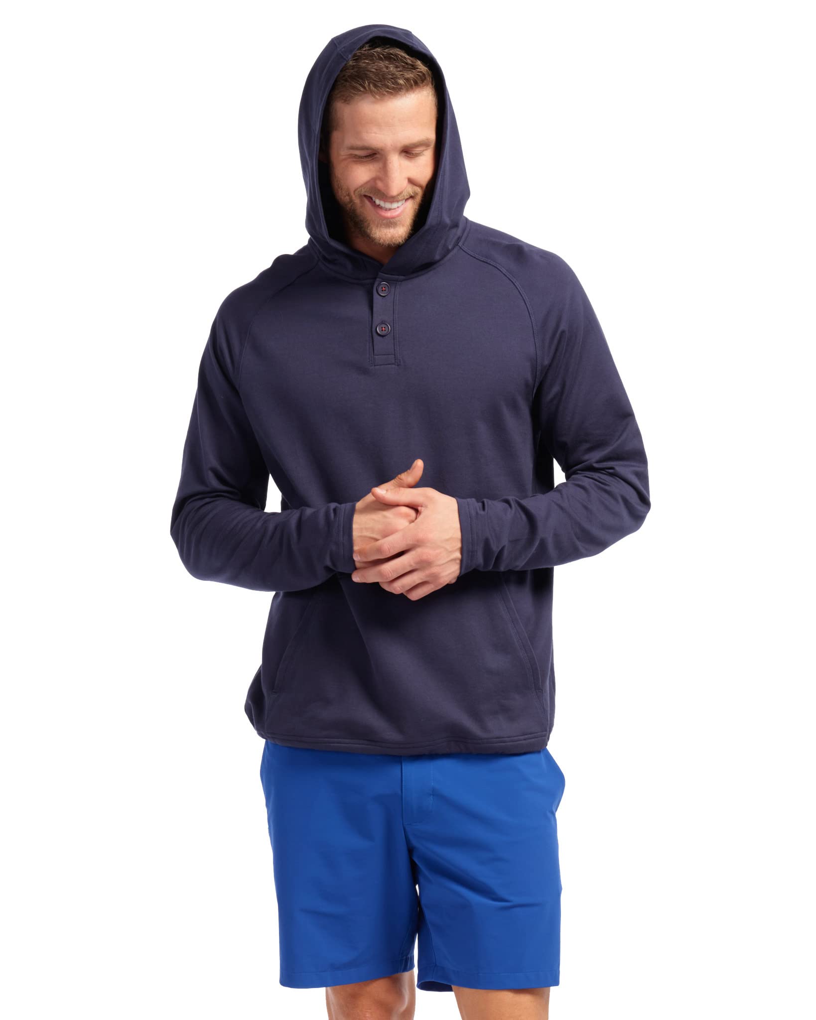 Rhone Men's Bolinas Beach Poncho - Ultra-Soft Lightweight Hooded Pullover with Kangaroo Pocket for Surfing, Camping & Outdoor Adventures