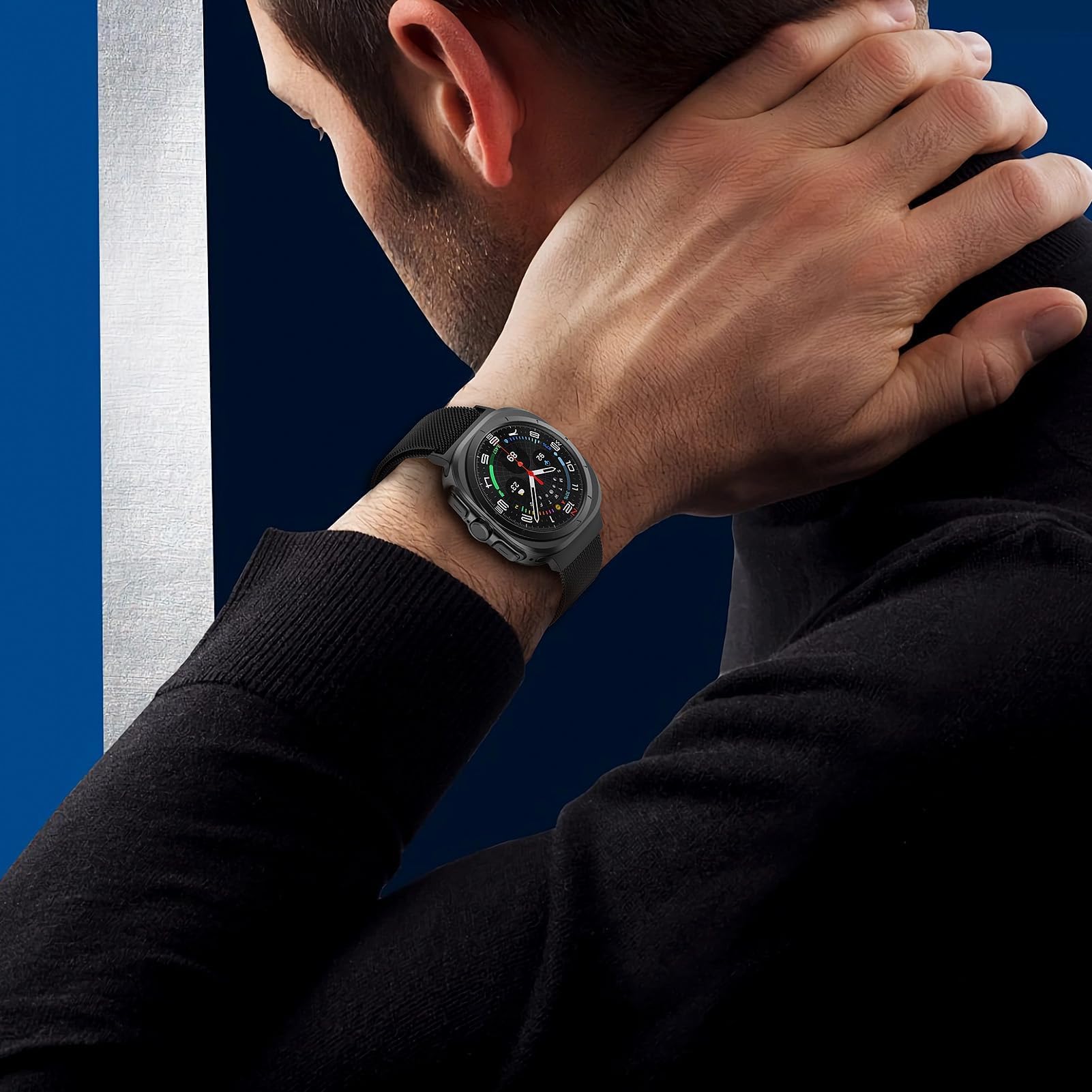 Magnetic Strap for Samsung Galaxy Watch Ultra 47mm - Stainless Steel Milanese Loop Band for Men & Women - Perfect for Workouts & Daily Wear